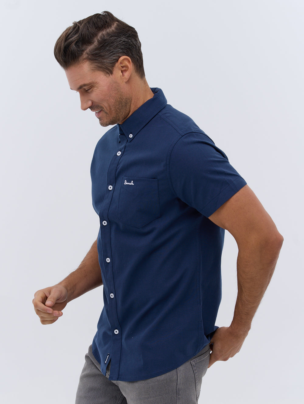 Bowdon Men's Short Sleeve Oxford Shirt - Casual Button Down Shirt for Men | Breathable Summer Work Shirt & Office Wear | Perfect for Business Casual, Outdoor Activities & Travel