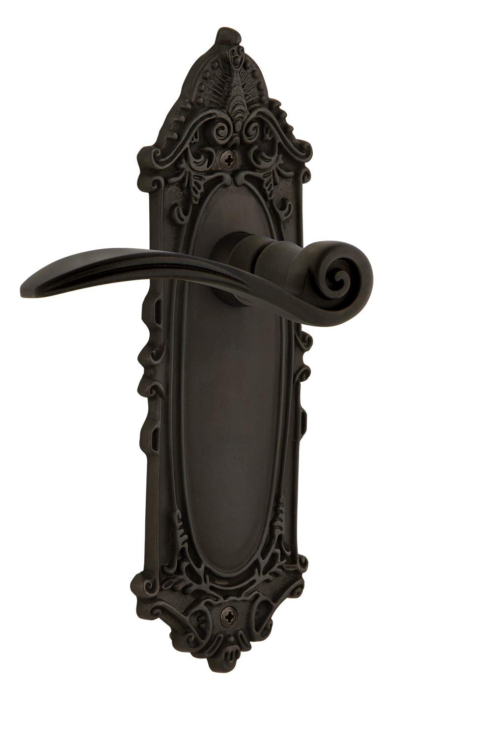 Nostalgic Warehouse Victorian Plate Single Dummy Swan Lever in Oil-Rubbed Bronze - Vintage Style Door Handle for Classic Home Decor & Interior Design