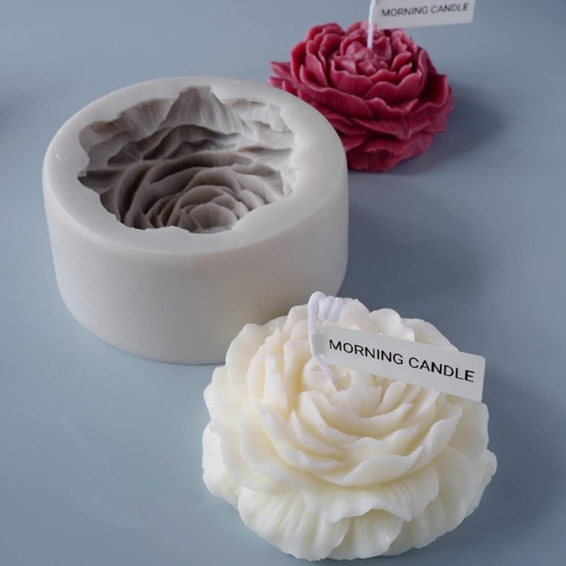 3D Peony Flower Silicone Mold for DIY Soap, Candle & Resin Crafts - Handmade Soap Molds, Candle Making Molds, Art Supplies for Home Decor & Wedding Favors