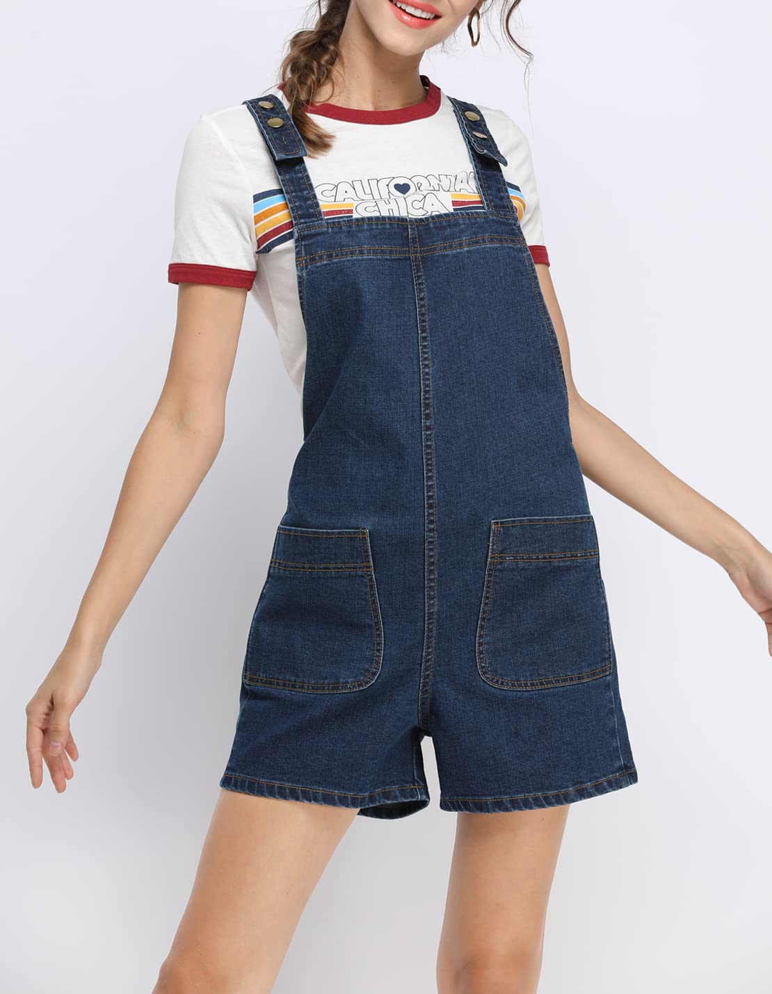 Women's Casual Denim Overalls with Adjustable Straps - Loose Fit Baggy Jumpsuit Romper Pants & Jean Shorts for Everyday Wear, Street Style & Summer Outfits