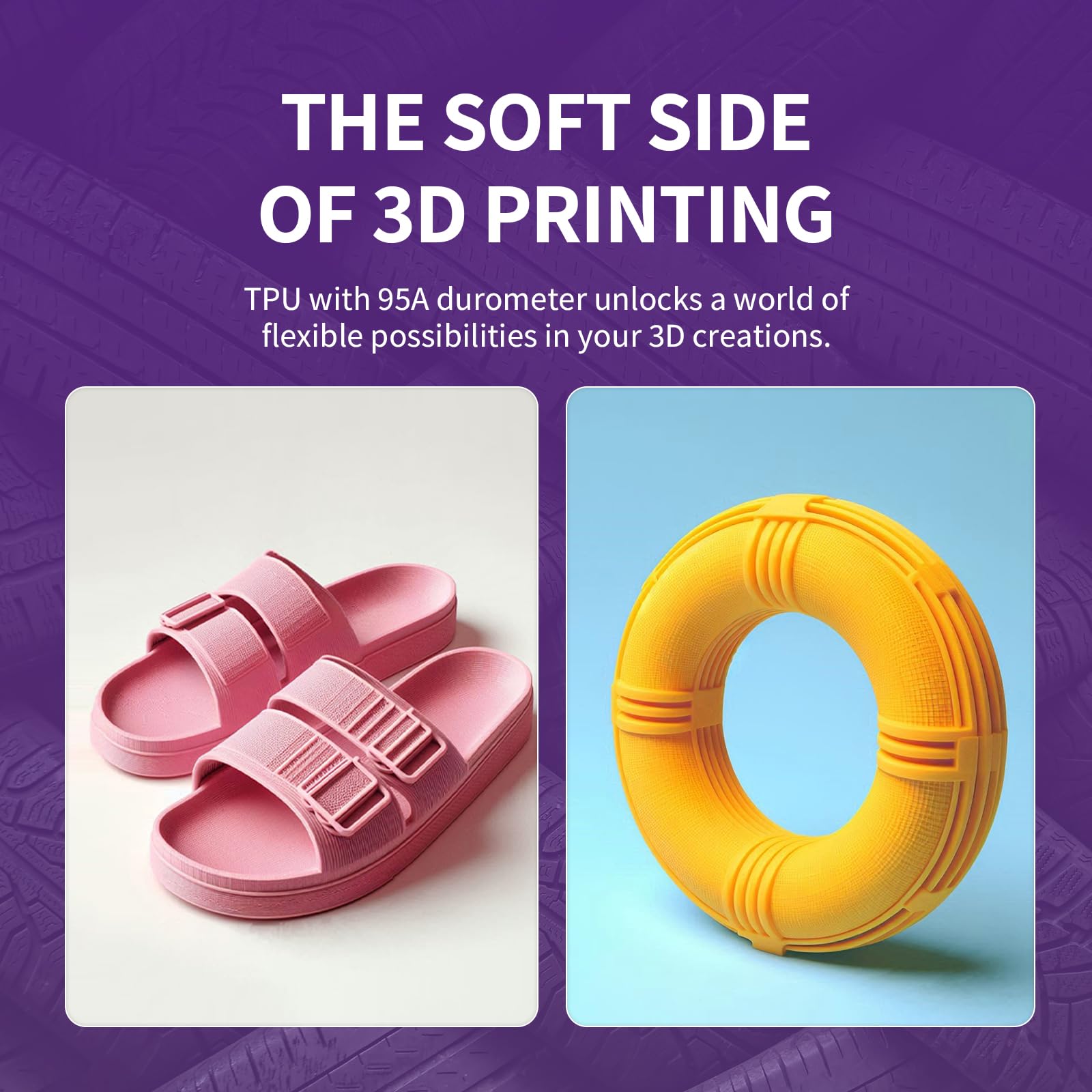 Overture TPU Filament 1.75mm Flexible 3D Printer Filament - 95A Soft, 1kg Spool (2.2 lbs) - Compatible with Most FDM Printers (Blue) - Perfect for Flexible Parts, Phone Cases, Toys & Wearable Projects
