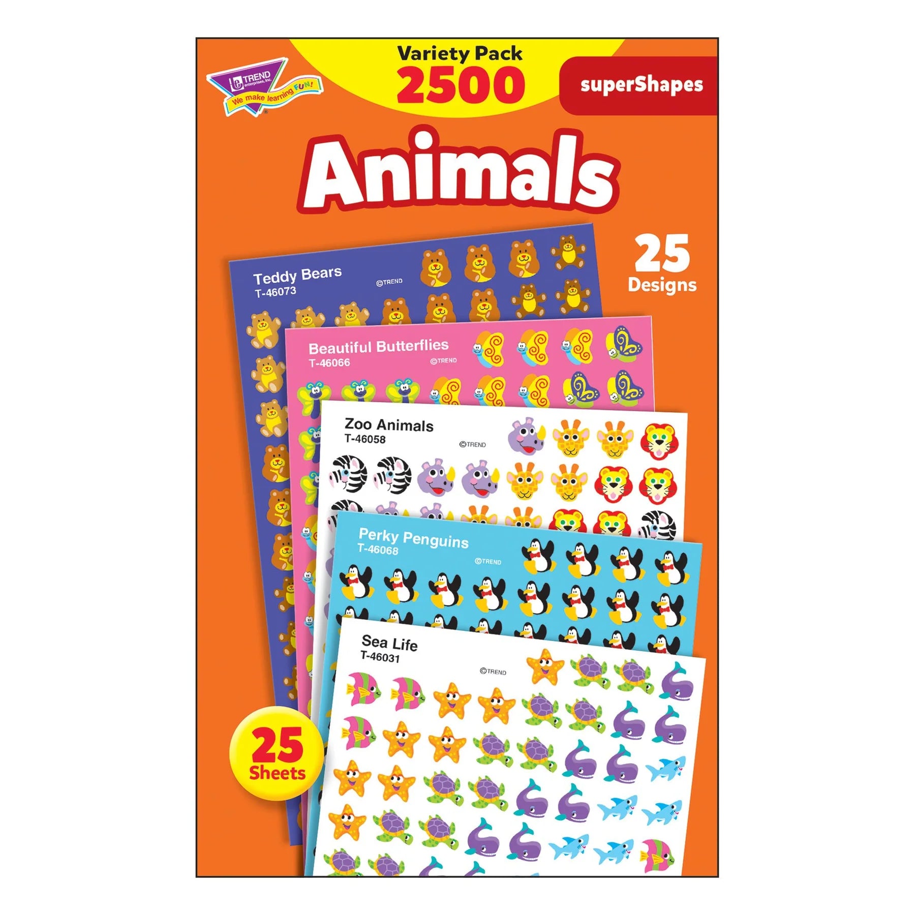 Animals SuperShapes Stickers Variety Pack - 500+ Colorful Animal Stickers for Kids, DIY Crafts, Scrapbooking & School Projects