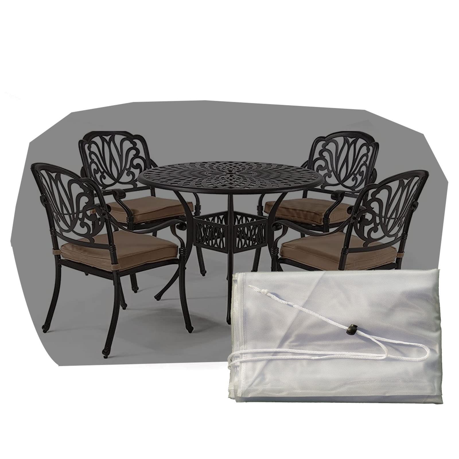 Waterproof Clear PVC Patio Furniture Cover - Heavy Duty Rectangle Table & Chair Cover with Drawstring - Outdoor Garden Protection (43 Size Options) - Perfect for Backyard, Deck, and Poolside Use