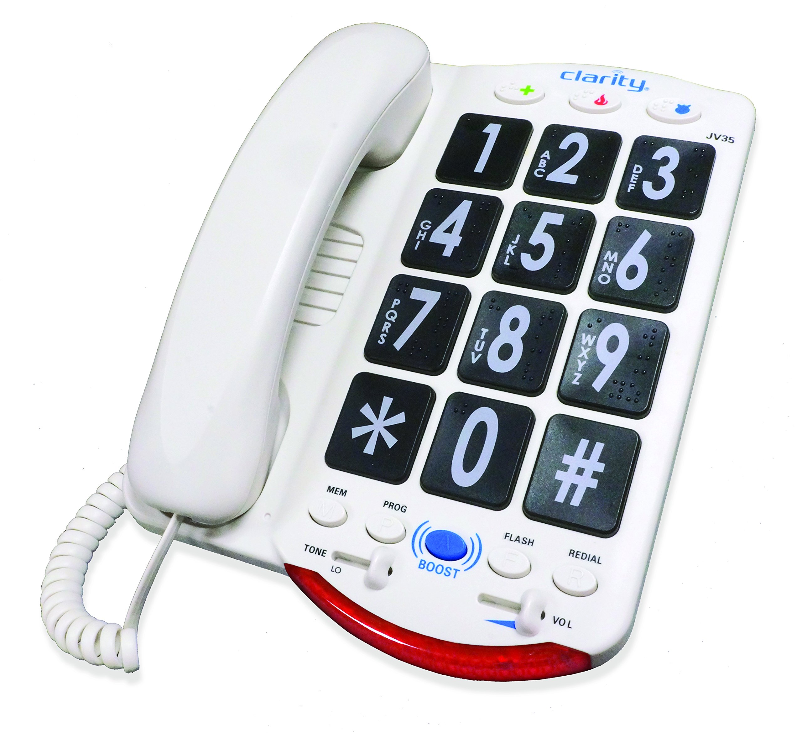 Clarity 76560.000 JV35 Amplified Corded Telephone for Moderate Hearing Loss - Loud & Clear Sound for Seniors & Hearing Impaired - Perfect for Home & Office Use