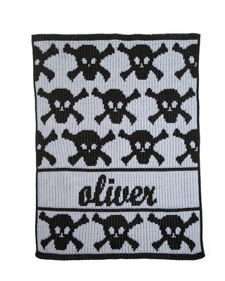 Butterscotch Blankets with Skull and Crossbone Designs - Soft Cozy Throw Blankets for Home Decor, Bedroom, and Halloween Party Decorations