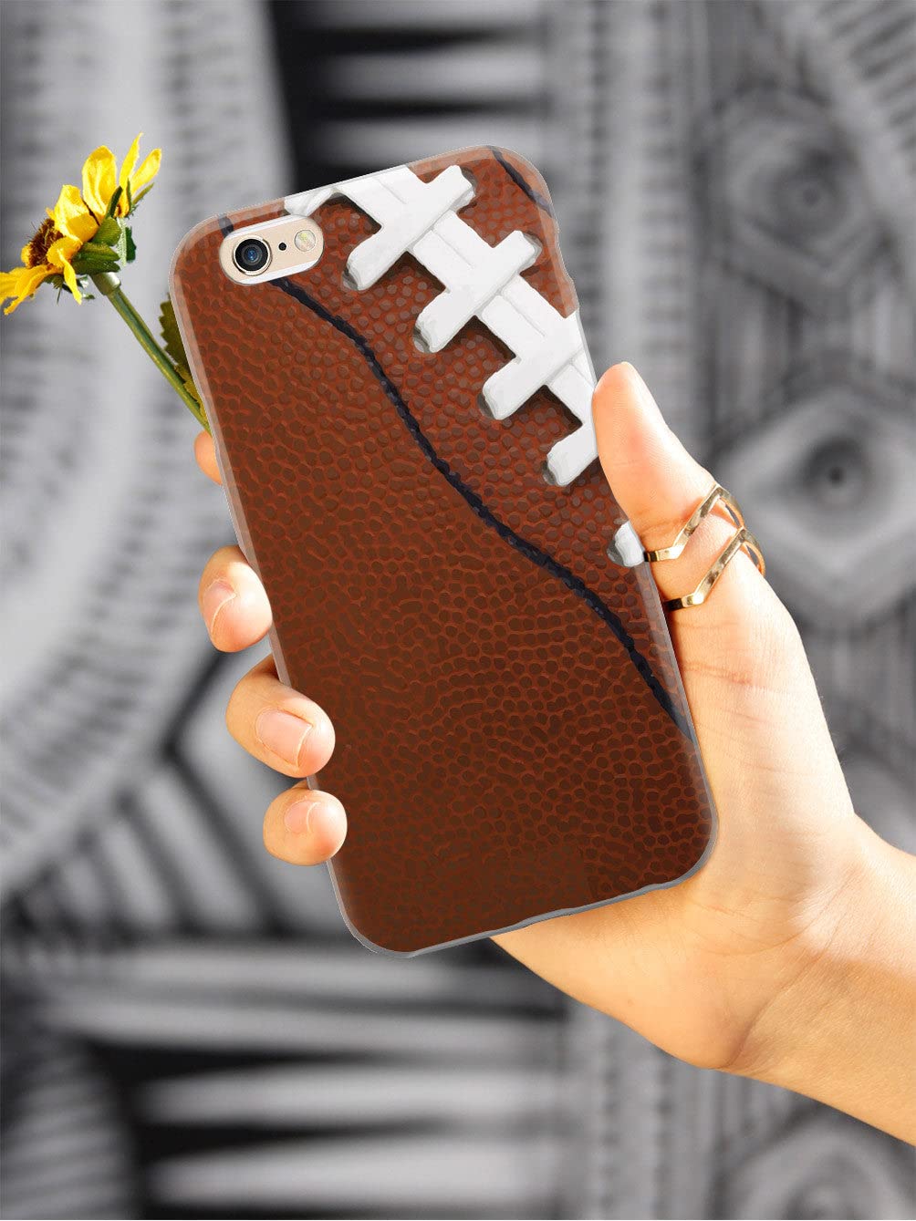 3D Textured iPhone 15 Case with Rubber Bumper - Protective Football Design Phone Cover for Apple iPhone 15 - Durable Shockproof Case for Sports & Outdoor Activities