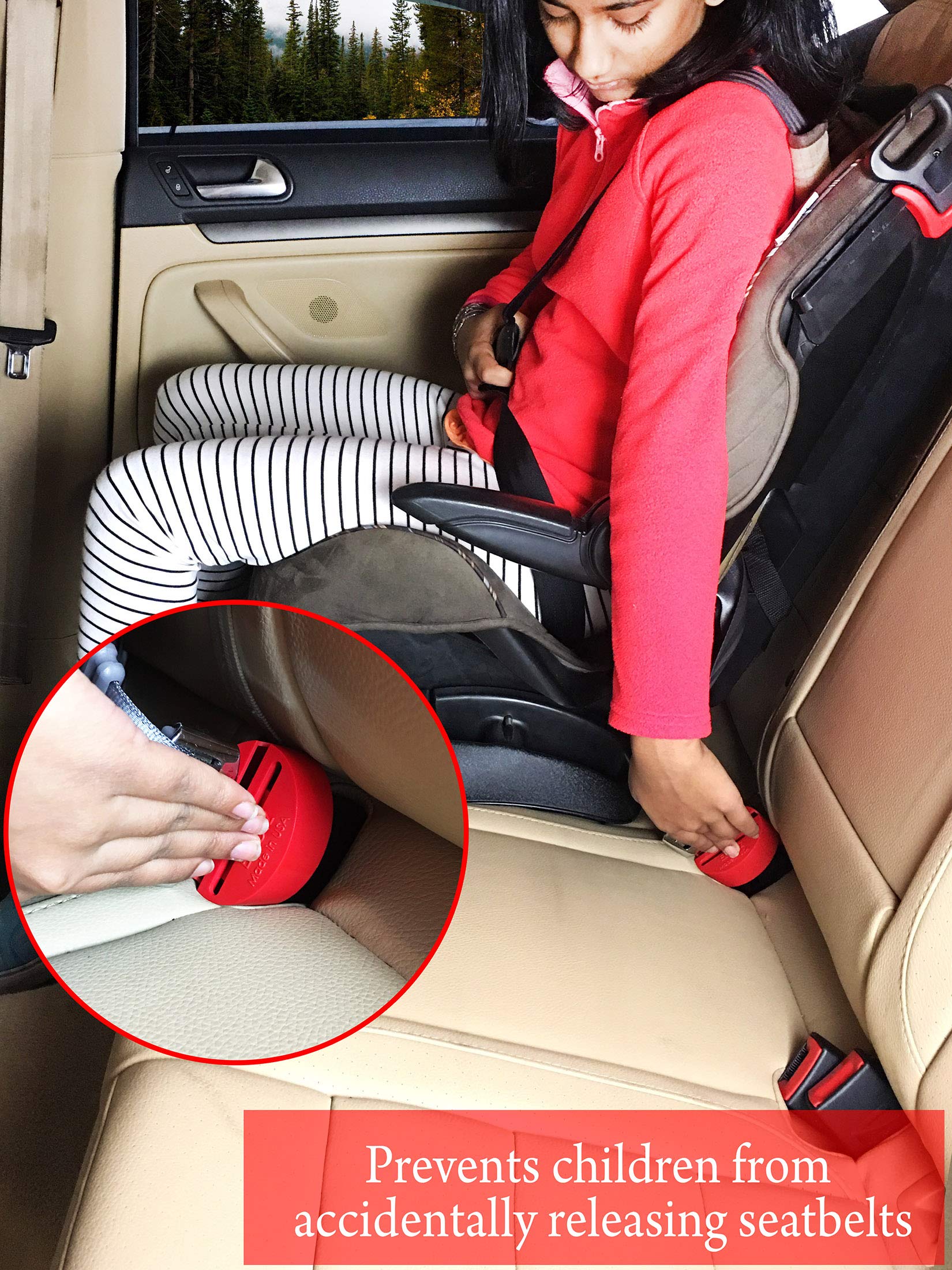 EZTOTZ BuckleShield - Premium Seat Belt Buckle Lock Cover for Child Safety - Heavy Duty ABS Plastic Universal Fit Car Accessory - Prevents Kids from Unbuckling in Booster Seats - Made in USA - Perfect for Family Road Trips & Daily Commutes
