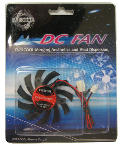 Evercool 80x80x10mm Frameless Cooling Fan for PC Video Cards - VC EC8010M12C B - Perfect for Gaming Rigs & Computer Case Cooling