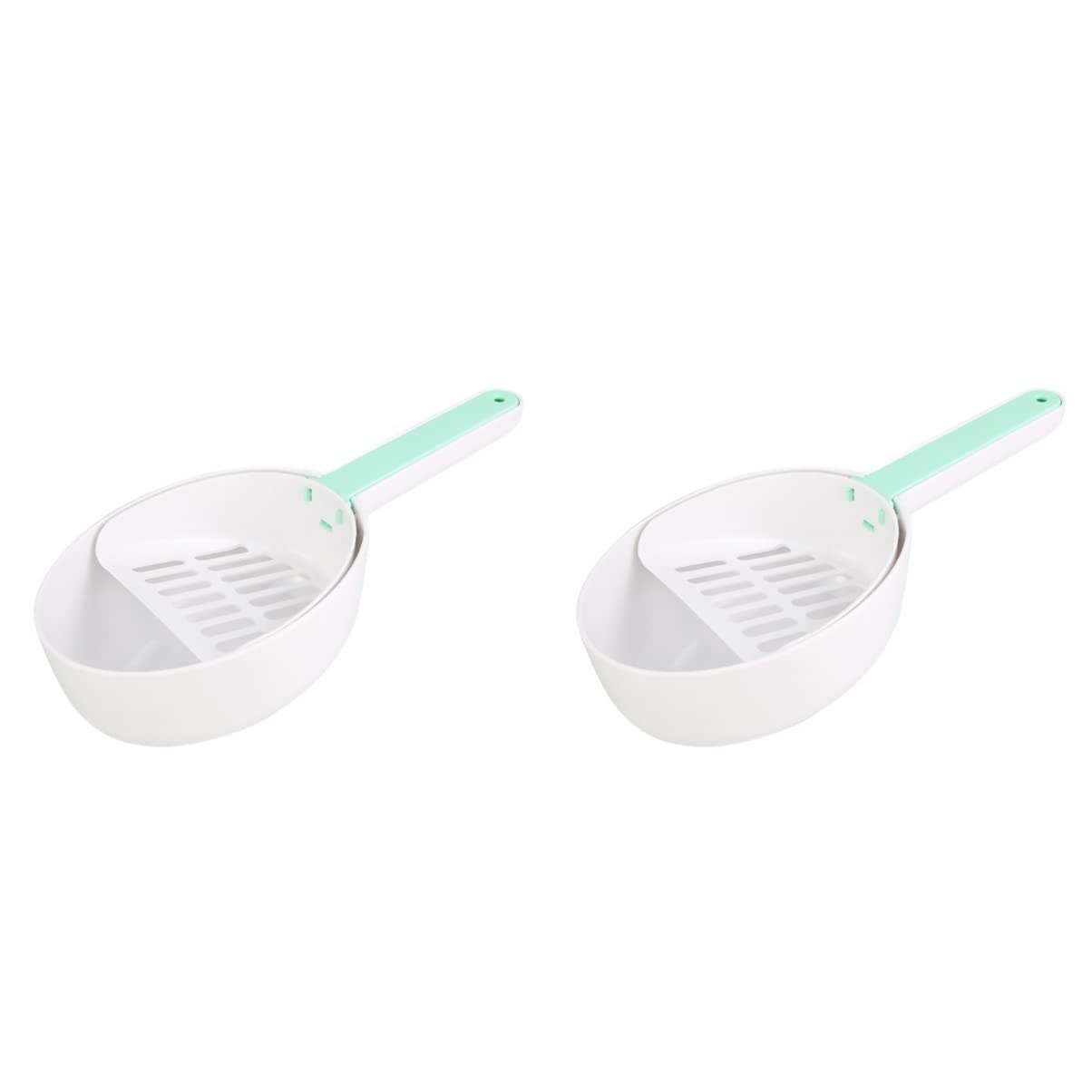 Balacoo 2-Piece Portable Cat Litter Scooper Set with Holder - Stainless Steel Kitten Poop Scoop, Sand Sifter & Litter Box Cleaner for Easy Pet Waste Removal - Perfect for Travel & Home Use