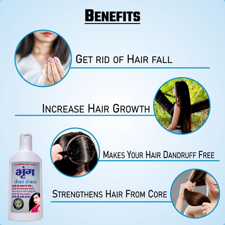 Bhringkesh Ranjan Herbal Hair Oil for Hair Growth & Fall Control - 100ml | Repairs Damaged Hair | Natural Ayurvedic Treatment for Thicker, Healthier Hair | Perfect for Daily Scalp Massage & Hair Care Routine