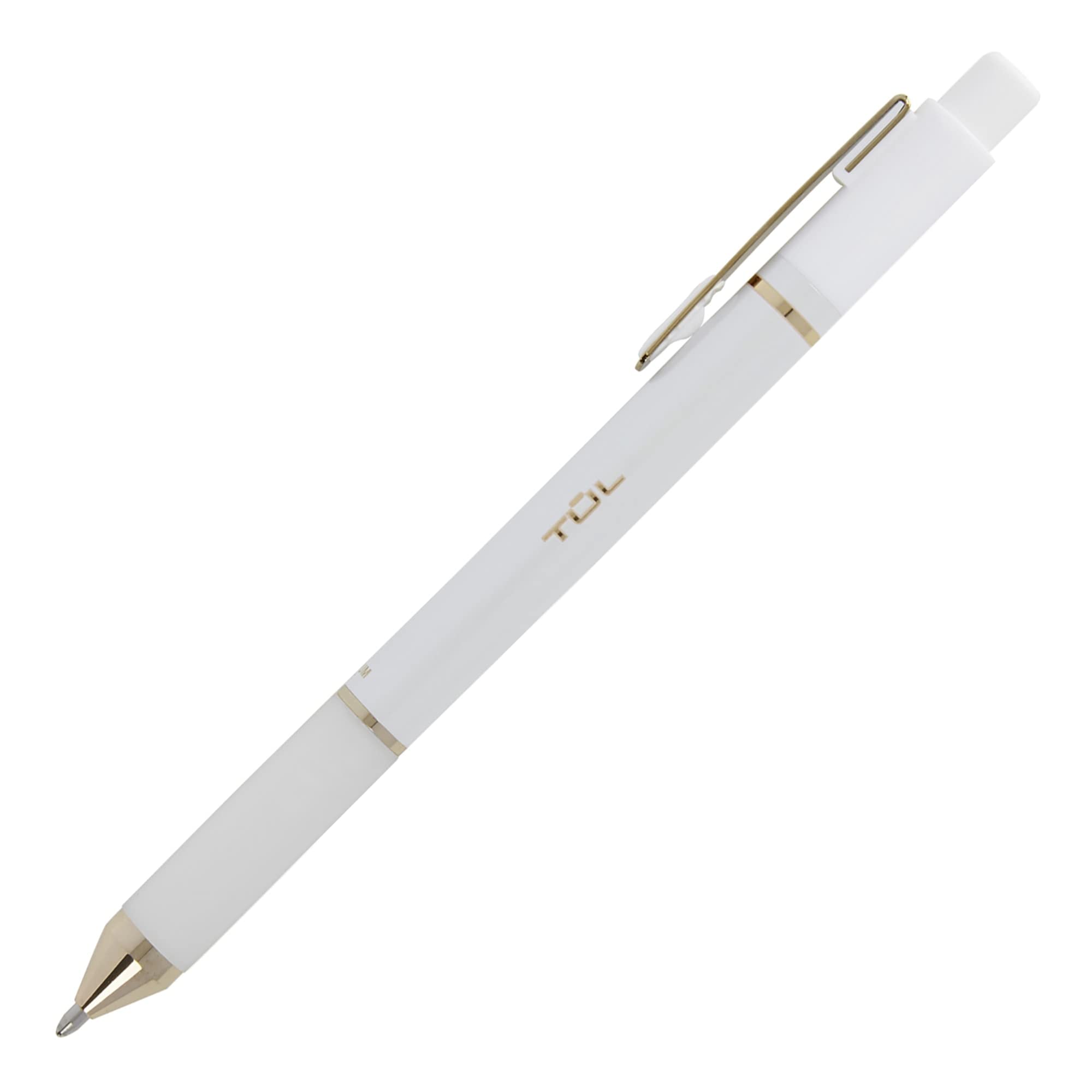 TUL® GL Series Retractable Gel Pens - 0.7mm Medium Point, Pearl White Barrel with Black Ink, 12-Pack for Office, School & Note Taking
