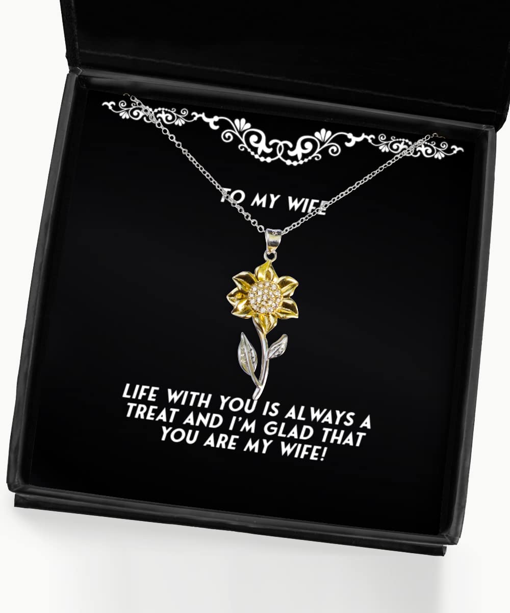 Affordable Sunflower Pendant Necklace for Wife - Christmas Gift for Her - Elegant Jewelry for Anniversary, Birthday & Special Occasions