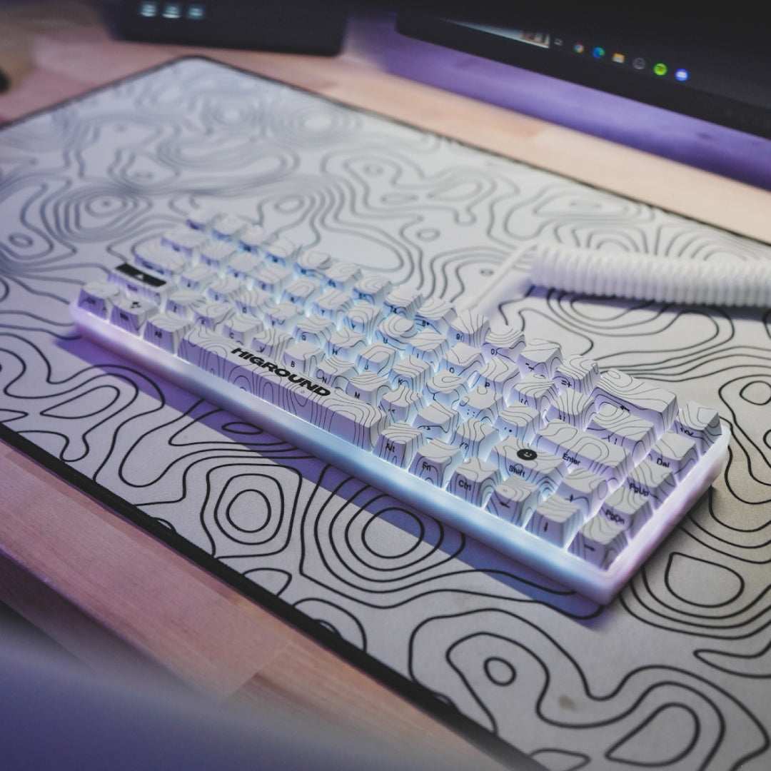 SNOWSTONE Bundle - Basecamp 65+ Mechanical Keyboard & XL Gaming Mouse Pad Set for PC Gamers | Perfect for Esports, Office Work, and Home Computer Setup