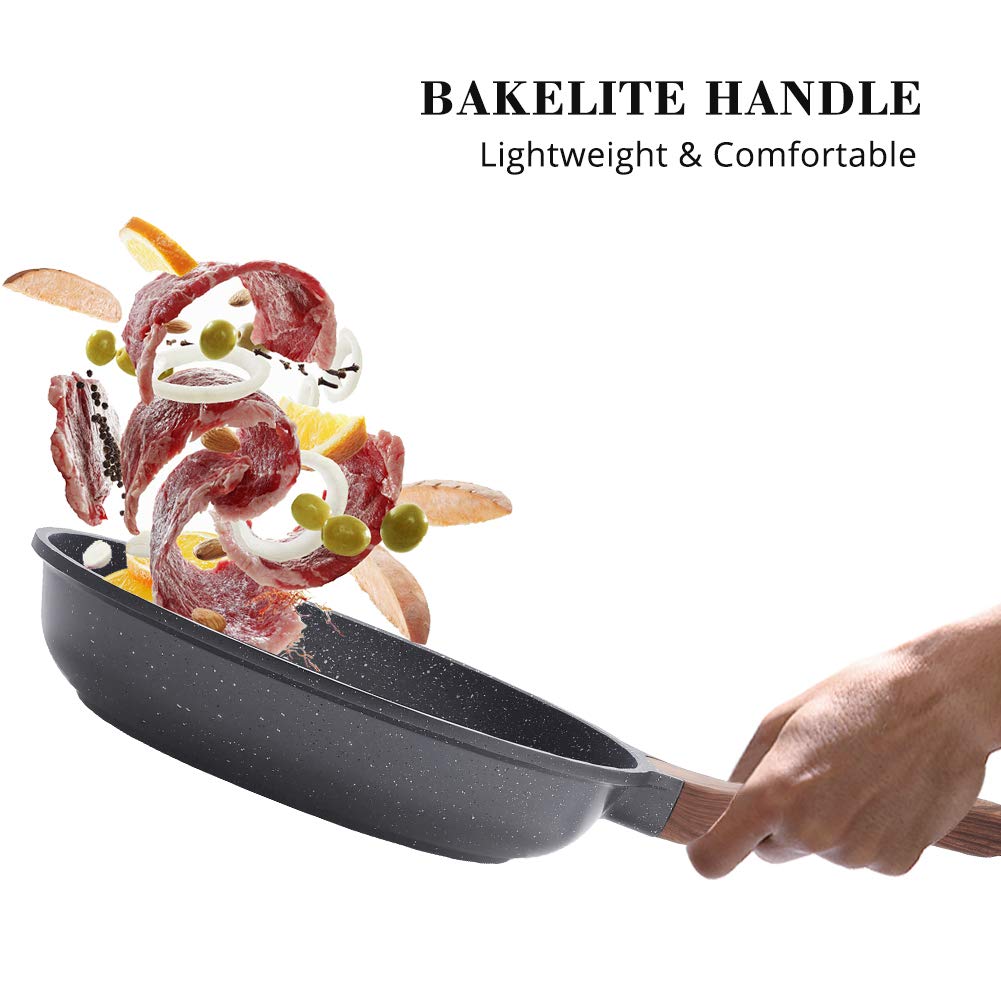 SENSARTE 23-Piece Nonstick Cookware Set - Swiss Granite Coated Pots & Pans, PFOA Free & Non-Toxic Kitchen Cooking Set with Stay-Cool Handles - Perfect for Frying, Boiling & Everyday Cooking