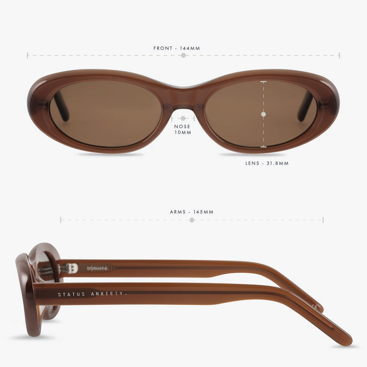 Dopamine Sunglasses for Women & Men - Trendy Brown UV Protection Shades for Outdoor Activities, Beach, Driving & Fashion