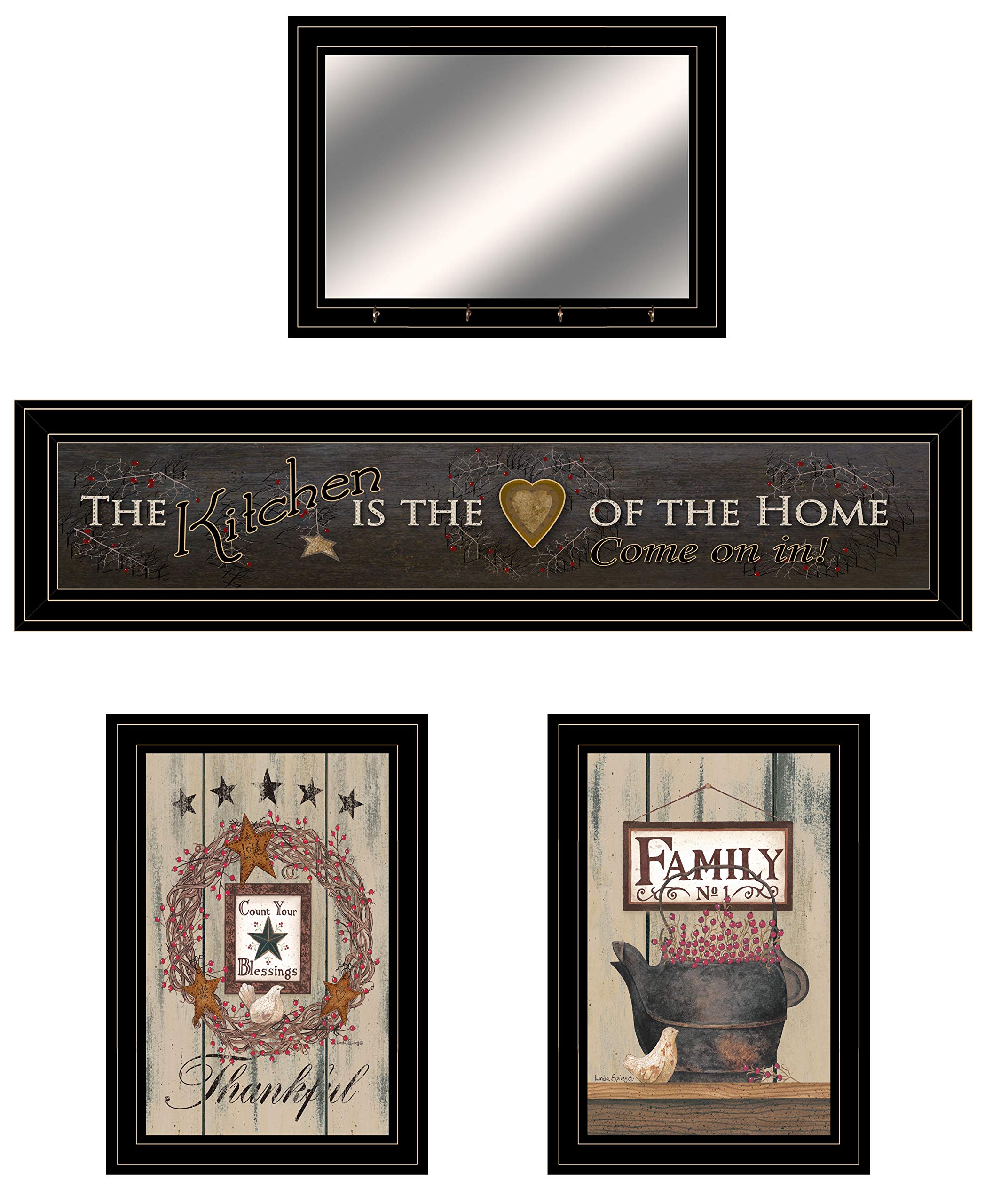 Trendy Decor 4U Primitive Kitchen Wall Art - 33x15 Inch Brown Printed Canvas - Perfect for Farmhouse, Rustic & Country Style Home Decor