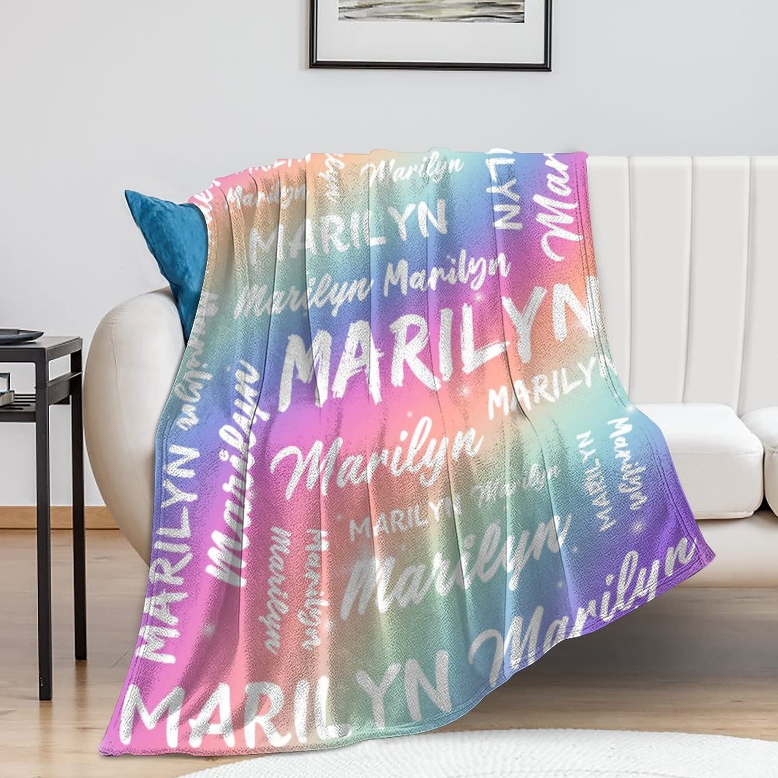 Personalized Baby Blankets for Boys & Girls - Custom Name Throw Blankets for Kids & Adults - 60