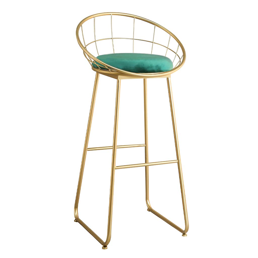 Modern Velvet Upholstered Bar Stool with Back - 25.6