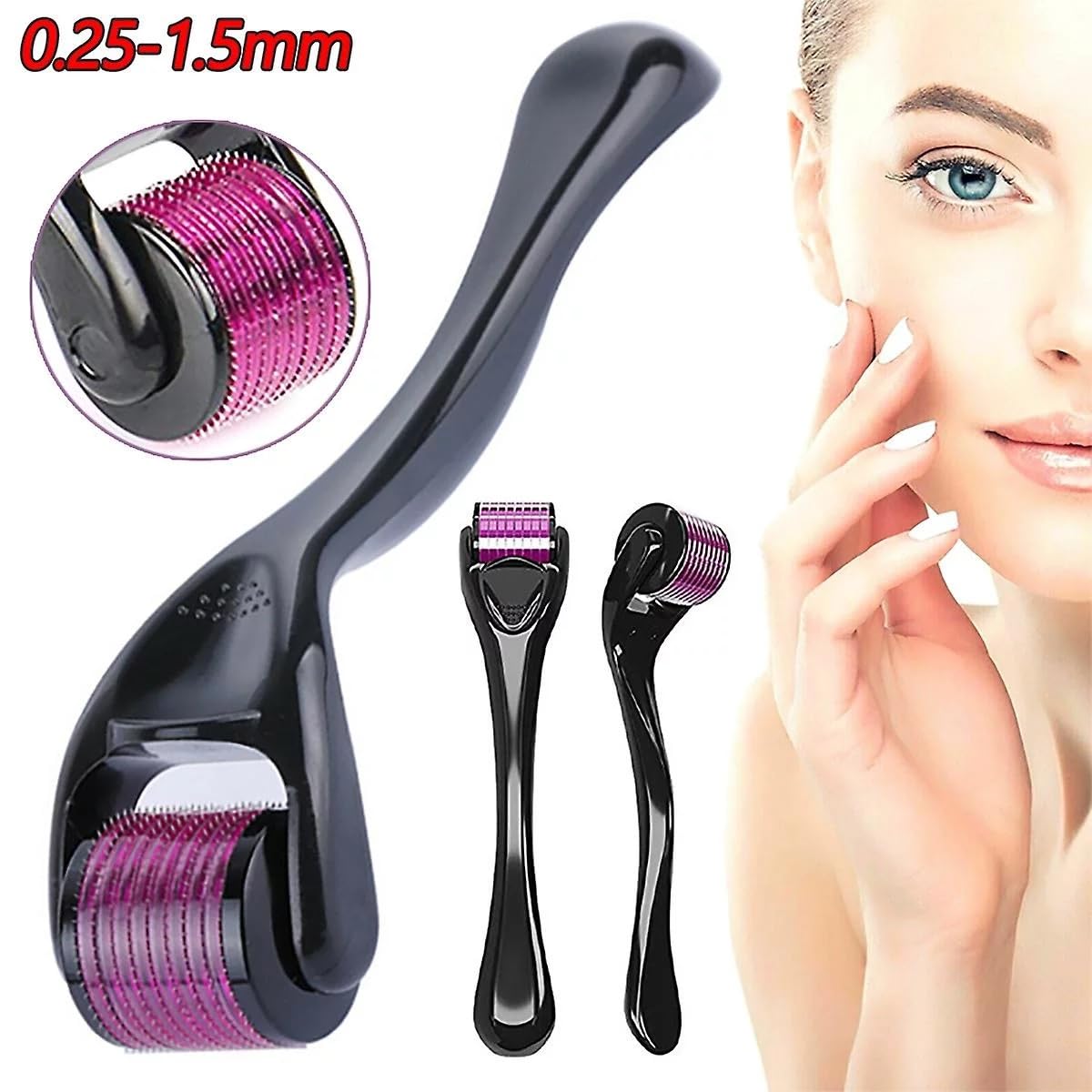 Redtize 0.5mm Titanium Micro Needle Roller for Hair Growth - 540 Medical Grade Needles | Repair Damaged Hair & Stimulate Follicles | Reduce Hair Loss & Thicken Hair | Easy to Use at Home | Perfect for Men & Women with Thinning Hair