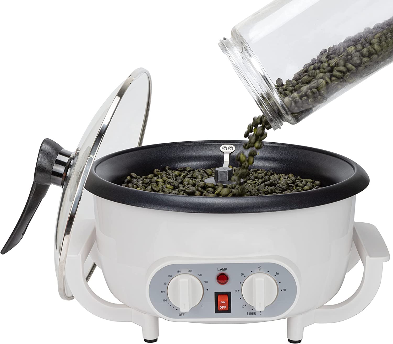 Upgraded 110V Home Coffee Roaster Machine with Timer - Easy to Use for Beginners - Perfect for Fresh Coffee Beans Roasting at Home, Small Coffee Shops & Gifts