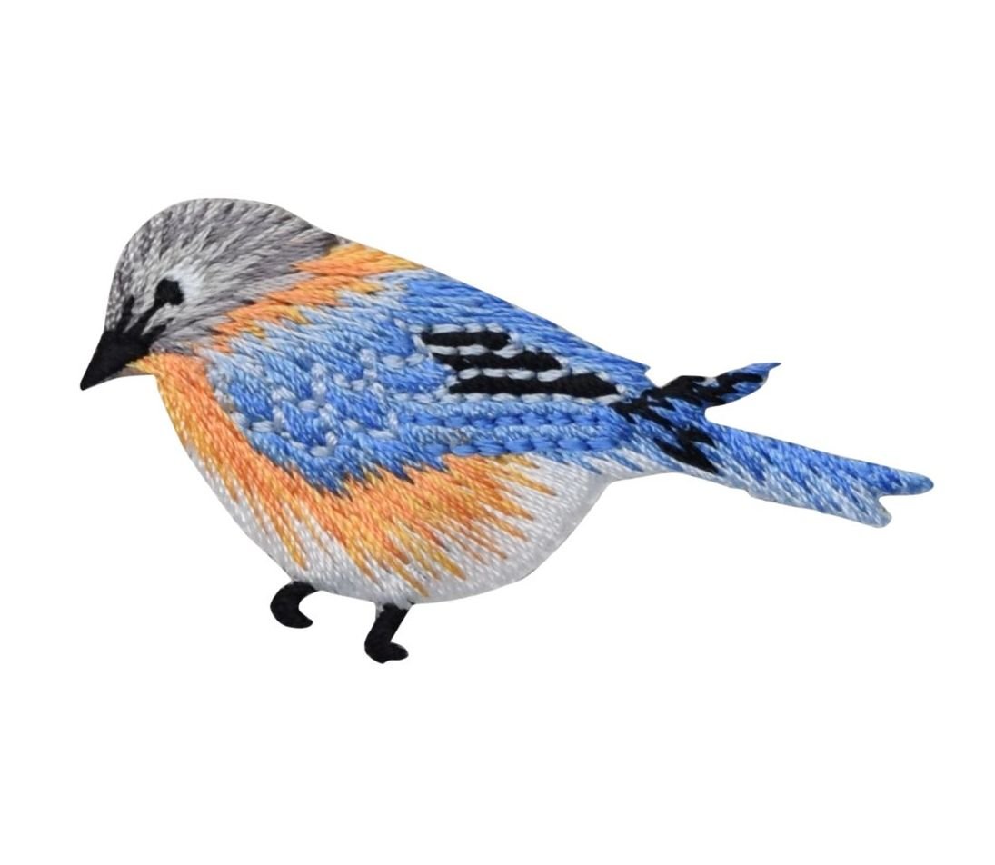 Bluebird Orange Breast Embroidered Iron-On Patch for DIY Crafts, Jackets & Backpacks - High Quality Sew-On Applique for Custom Clothing & Accessories