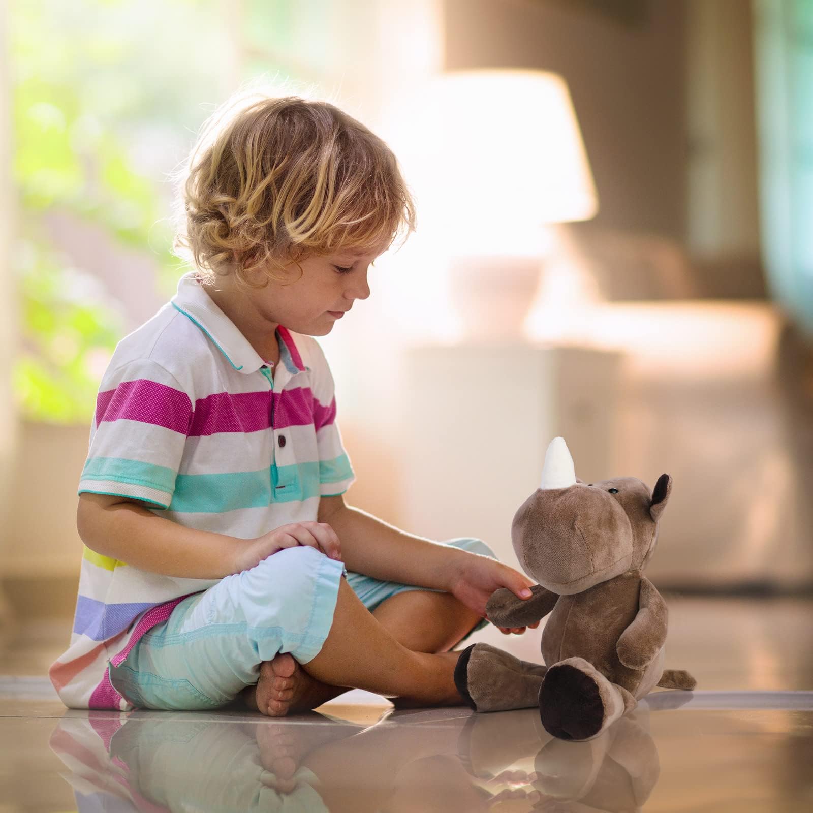 Elcoho 8-Piece Safari Plush Animal Set - 9.8 Inch Jungle Stuffed Toys for Kids, Zoo Animals Collection, Cute Soft Plushies for Animal Themed Parties, Teacher Awards & Student Gifts | Perfect for Birthday Presents, Nursery Decor, and Educational Playtime