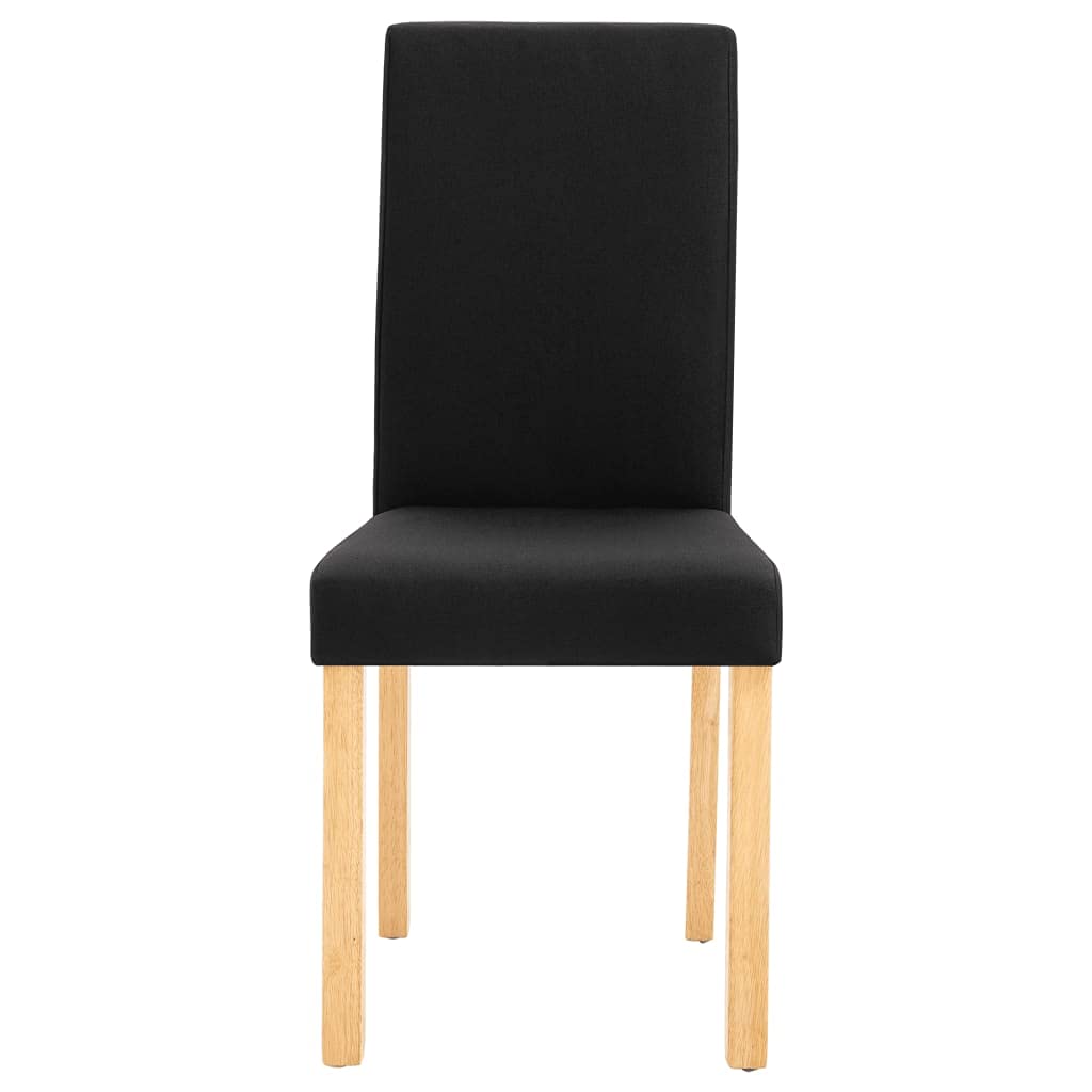 SKM Modern Dining Chairs Set of 4 - Black Fabric Upholstered Kitchen Chairs with Sturdy Metal Legs (Model 9227) - Perfect for Dining Room, Kitchen, Breakfast Nook & Small Spaces