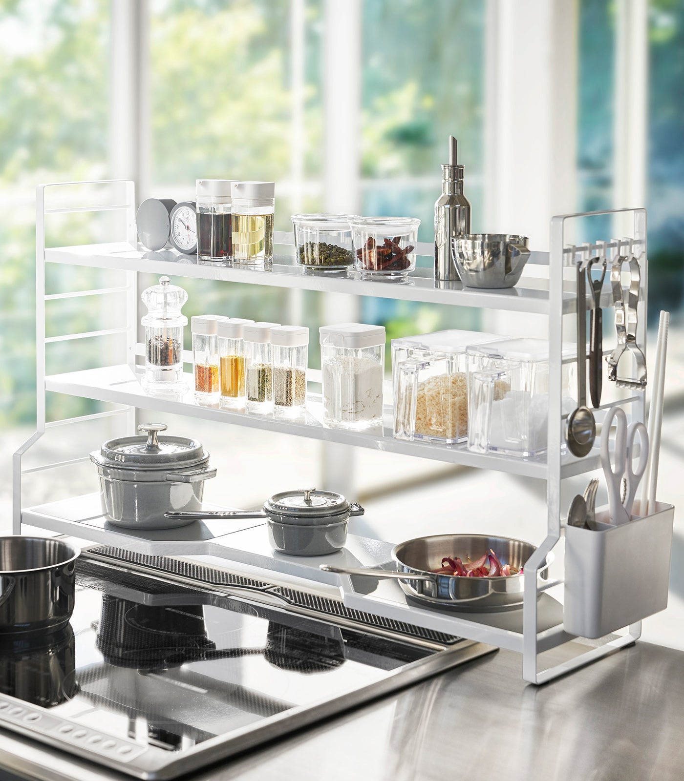Stainless Steel Countertop Shelves - Space-Saving Kitchen Organizer for Spices, Utensils & Small Appliances