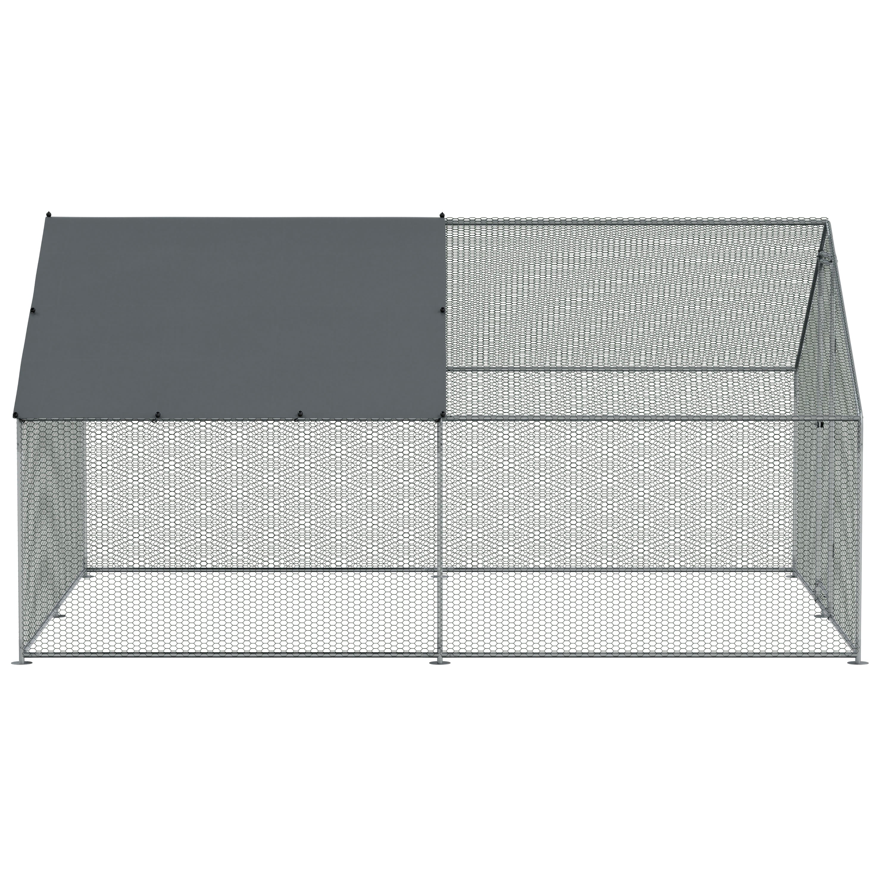 3x4m Walk-In Galvanized Steel Chicken Coop Run with Solar Roof Cover & PVC Coated Wire Mesh - Durable Poultry Enclosure for Chickens, Ducks, and Small Animals - Perfect for Backyard Farming, Urban Homesteading, and Free-Range Poultry Protection