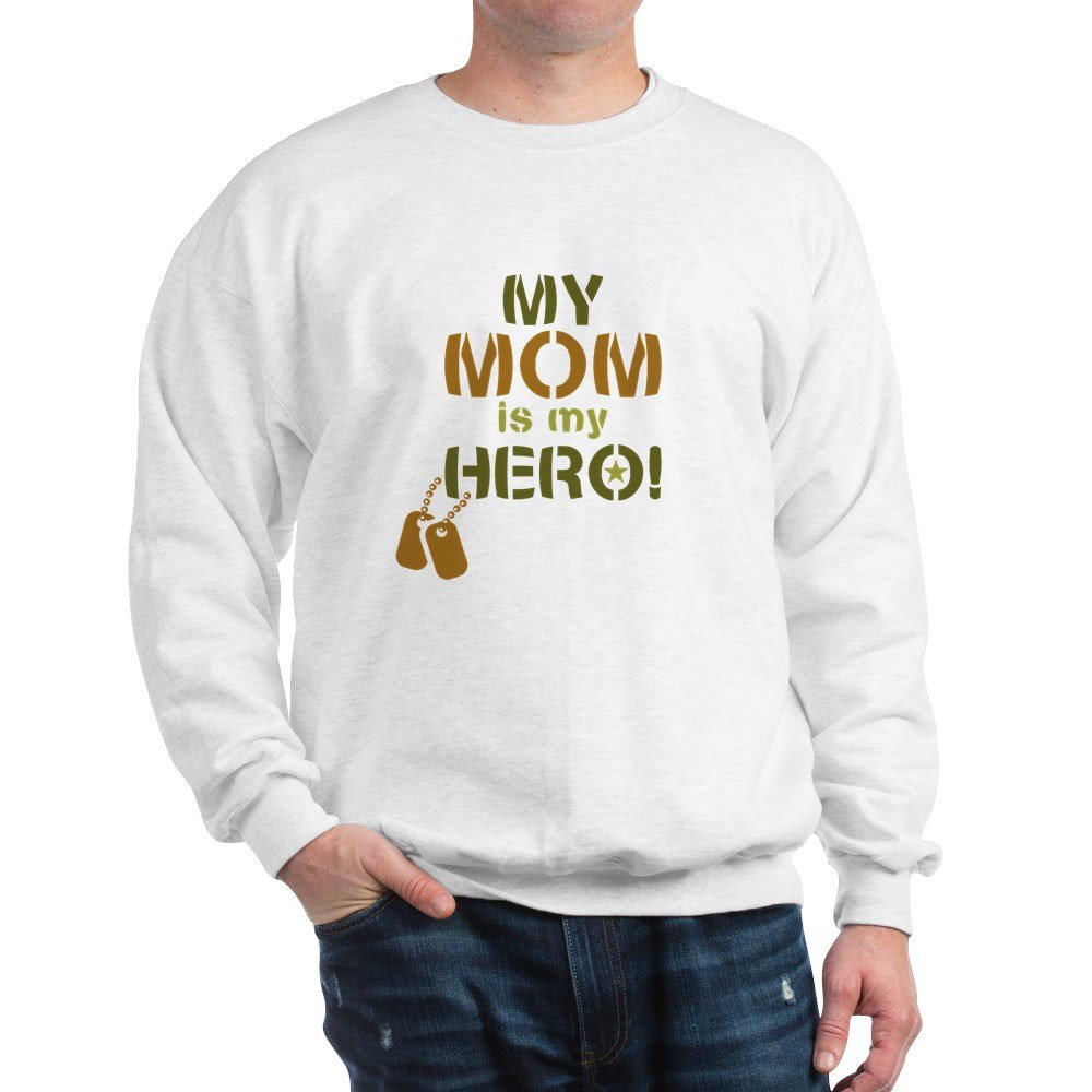 Hero Mom Dog Tag Sweatshirt - Comfortable Pullover for Military Moms | Perfect for Veterans Day, Military Appreciation & Everyday Wear