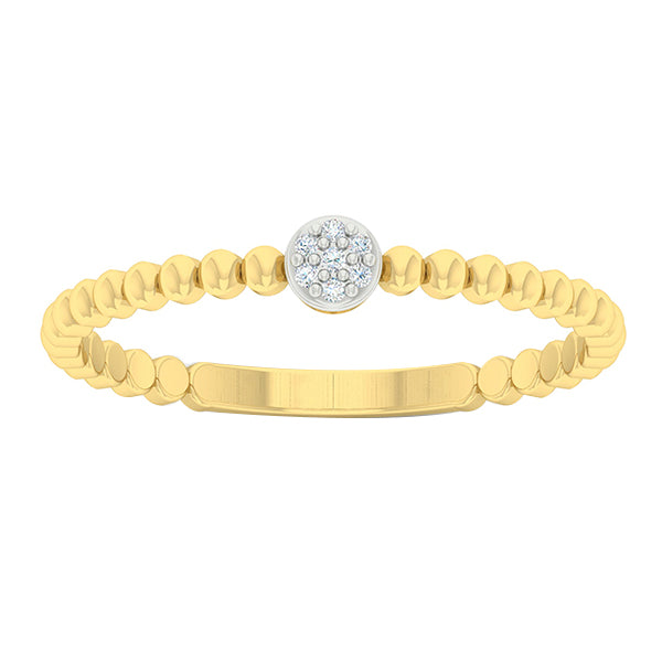 Diamond Petite Cluster Beaded Stackable Ring (0.02ctw) - Elegant Jewelry for Women, Perfect for Everyday Wear, Gift Giving & Special Occasions