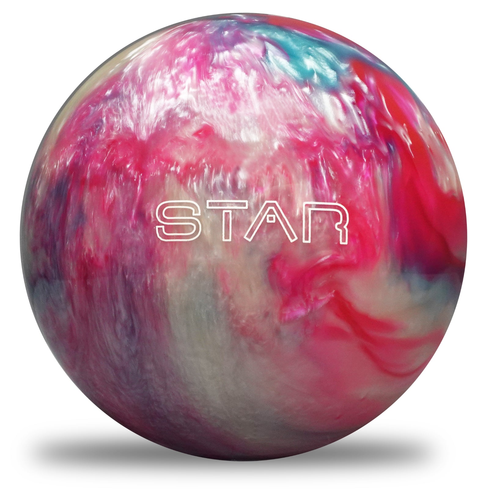 Premium Elite Star Bowling Ball - Pink, Sky Blue & White Colors | High-Performance for Strikes & Spares | Perfect for League Play & Casual Bowling