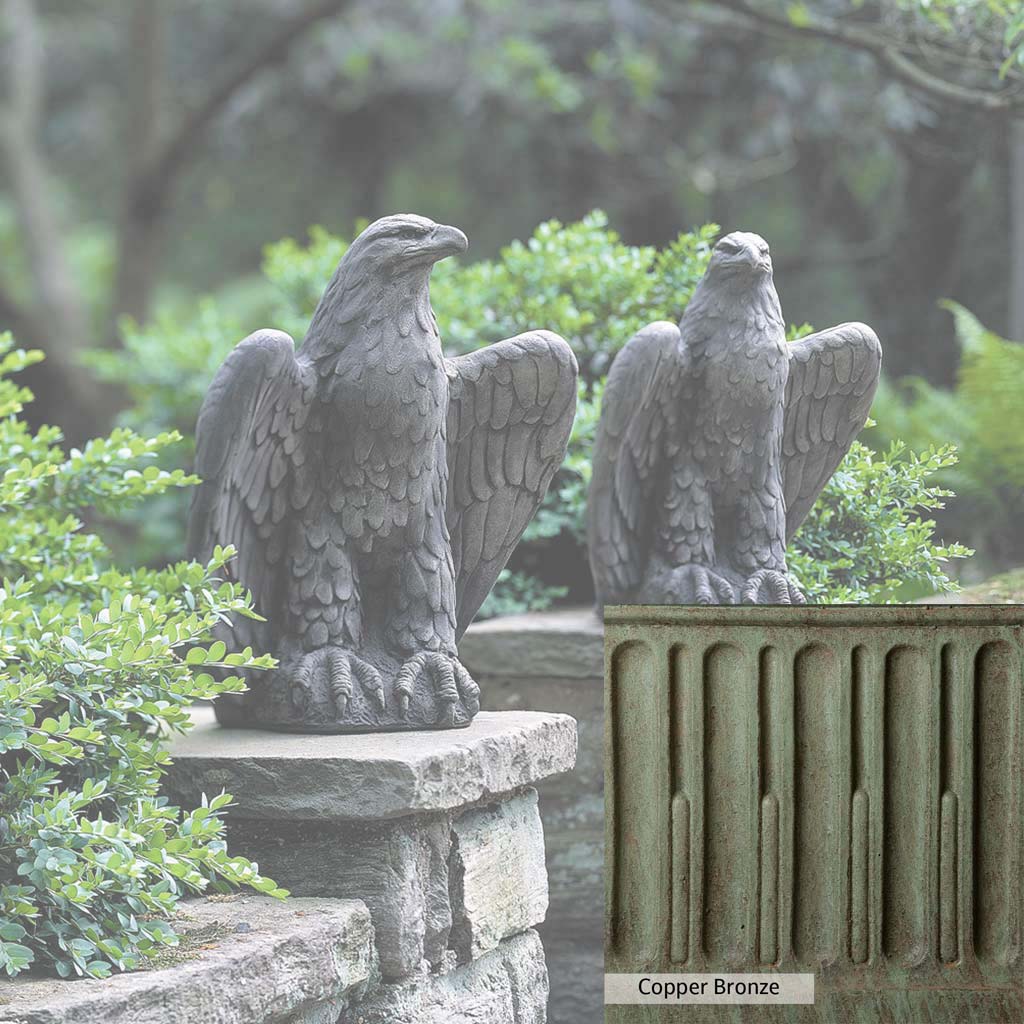 Campania International Eagle Statue - Left & Right Gazing - Elegant Home & Garden Decor for Outdoor & Indoor Use