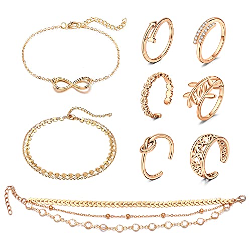 9 Pcs Rosegold and Gold Set