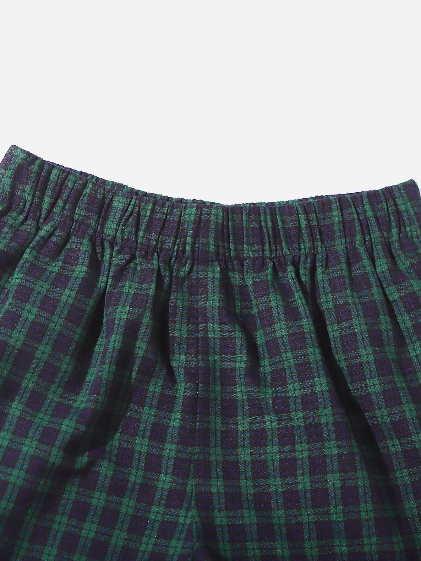Stylish Women's Elastic Waist Plaid Lounge Shorts - Comfortable Sleepwear & Pajama Bottoms for Summer Nights, Lounging at Home, and Vacation Wear