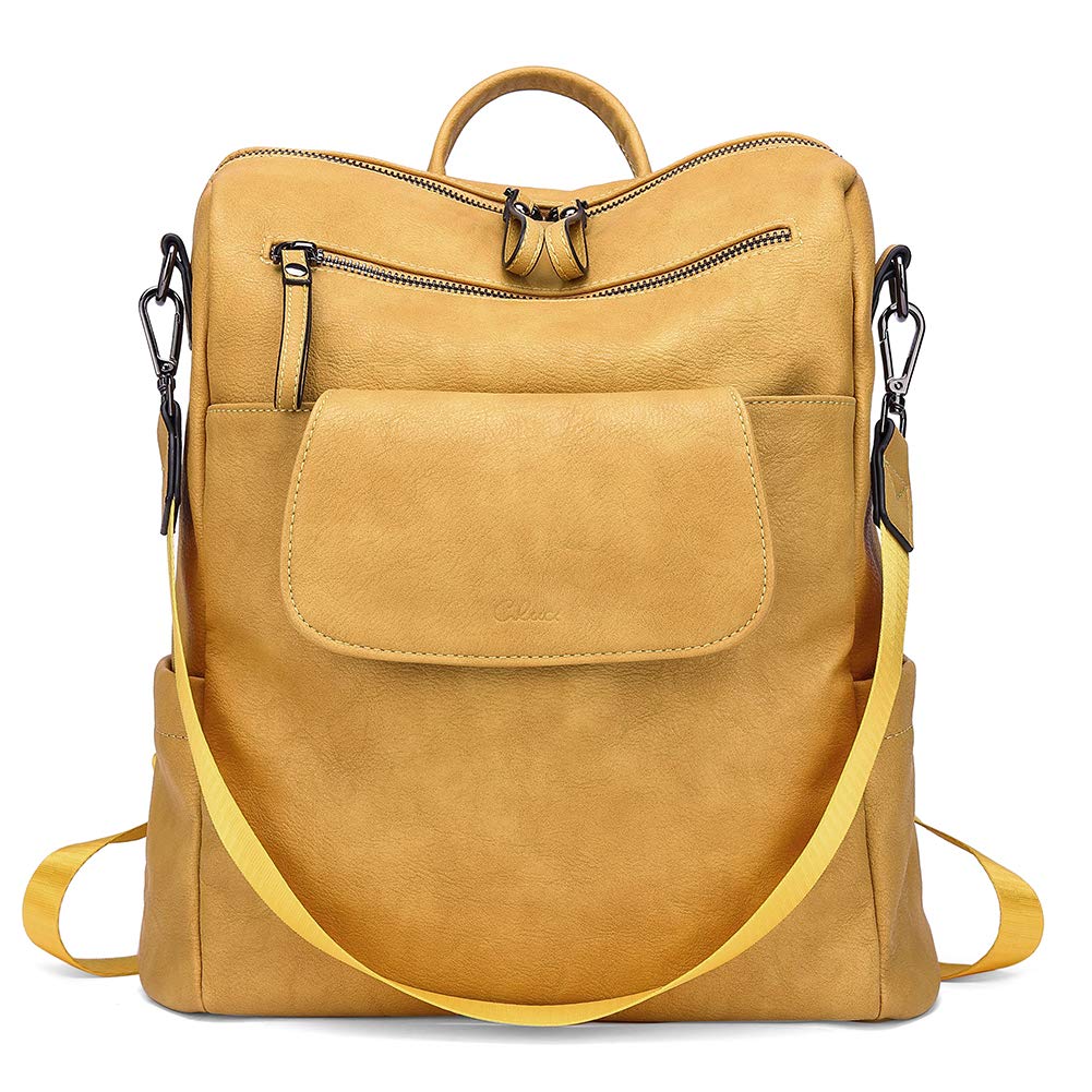 CLUCI Genuine Leather Backpack Purse for Women - Large Anti-Theft Convertible Travel Backpack Handbag - Perfect for Work, College & Weekend Getaways