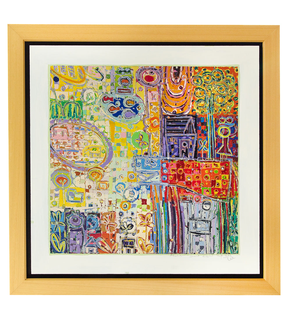 Original Framed Woodblock Painting 'Aloha Good Night' by Seung Lee - Hawaiian Art for Home Decor & Gift Giving