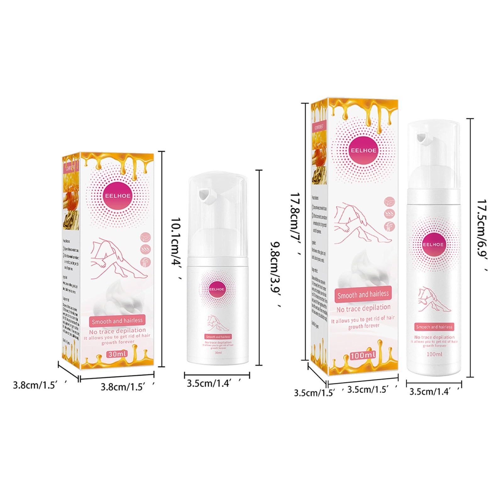 Belle Body Hair Removal Foam with Beeswax - Wax-Free Depilatory Spray for Women & Men | Painless & Smooth Skin | Ideal for Legs, Arms, Bikini Line & Underarms at Home