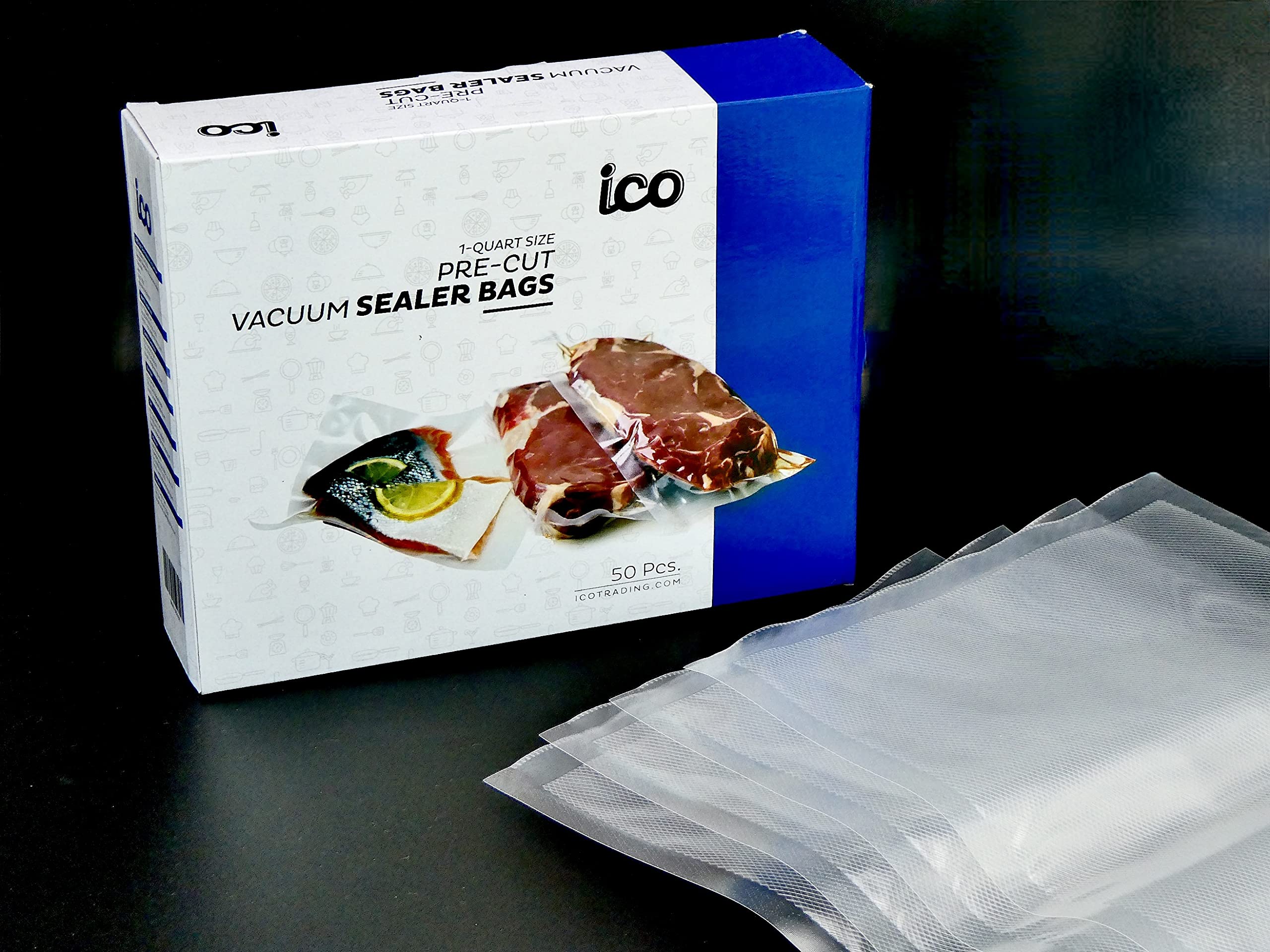 FoodSaver Vacuum Sealer Bags - 50 Count Quart Size Clear Freezer Storage Bags | BPA & Phthalate Free Certified | Perfect for Meal Prep, Sous Vide & Long-Term Food Preservation