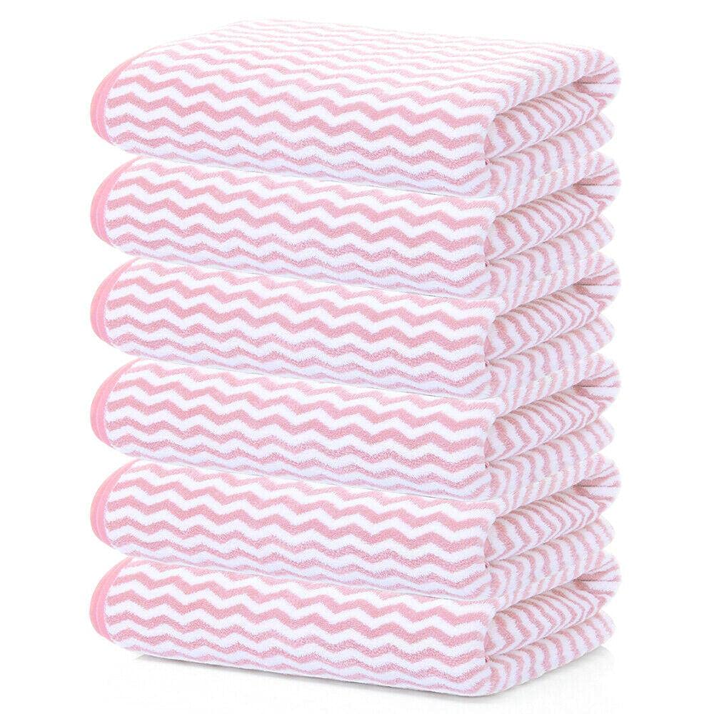 TratoKS 6-Pack Extra Large 28x55 Inch Beach Towels - Soft Pink Oversized Bath Towels for Pool, Yoga, Picnic & Beach Vacations - Quick Dry & Sand Resistant