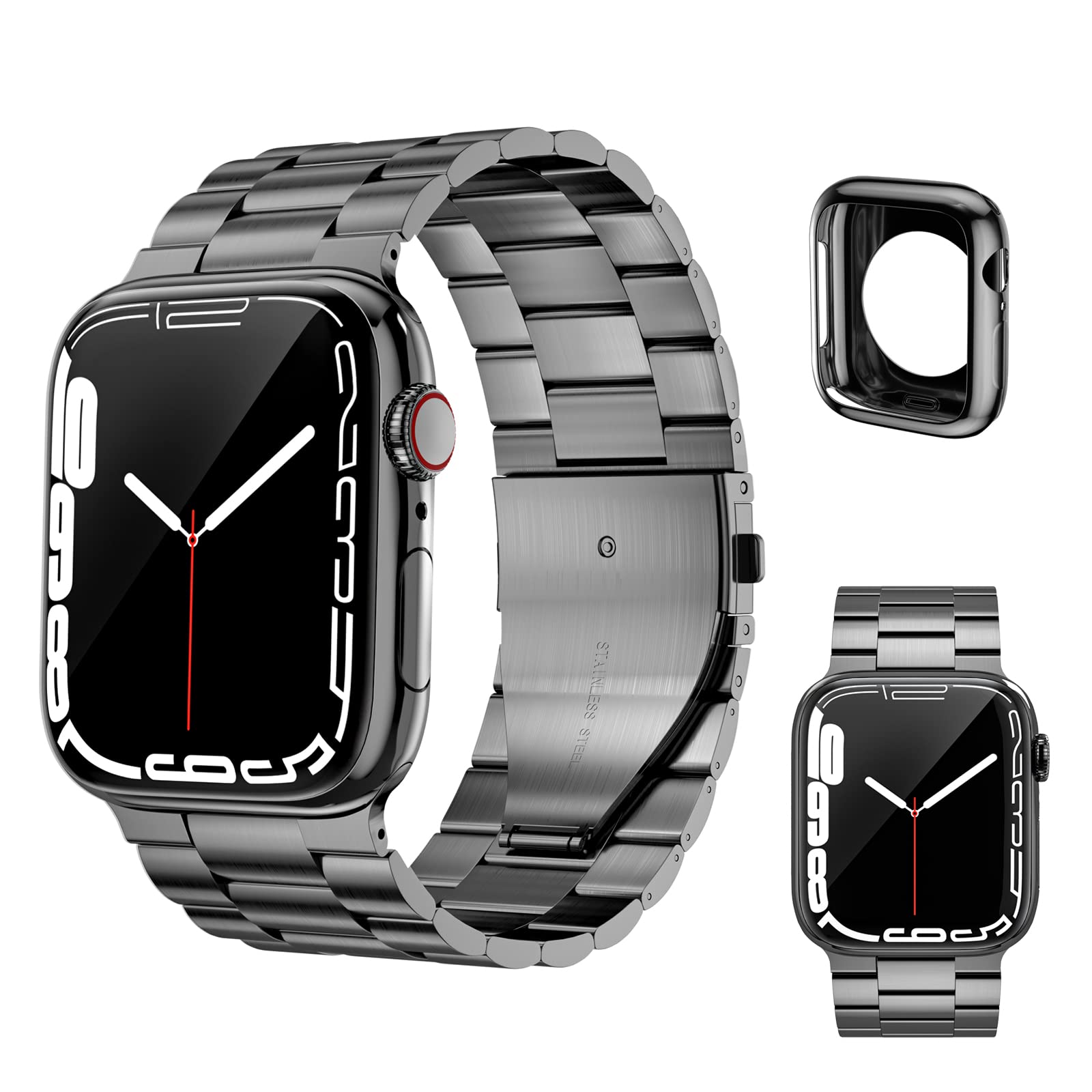 Premium Stainless Steel Apple Watch Band 38mm 40mm 42mm 44mm - Durable Metal Replacement Strap Compatible with iWatch SE Series 6/5/4/3/2/1 for Men & Women - Perfect for Workouts, Office Wear & Everyday Fashion