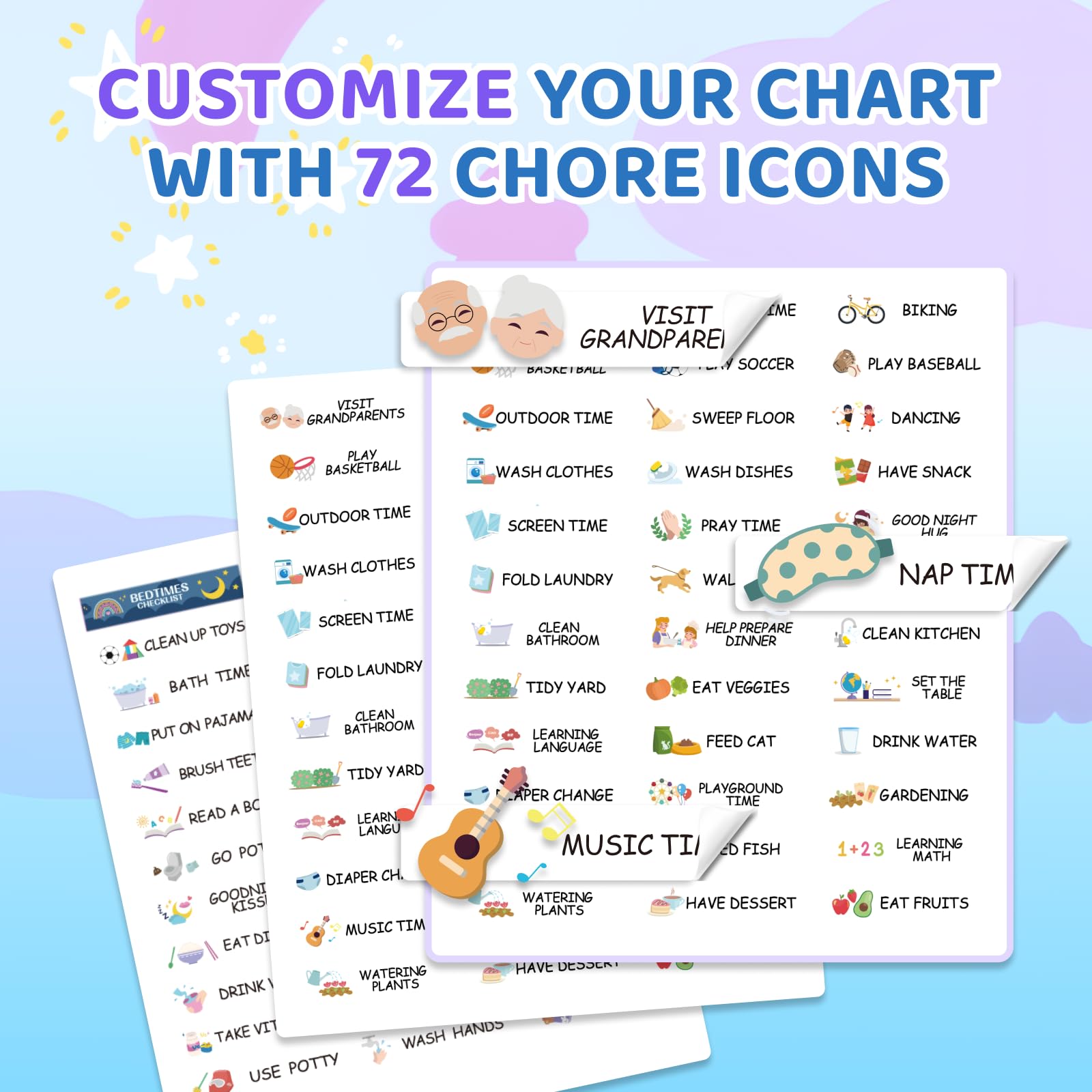 Kids Chore Stickers - Fun Routine & Reward Chart for Children - Perfect for Daily Tasks, Behavior Tracking & Positive Reinforcement at Home or School
