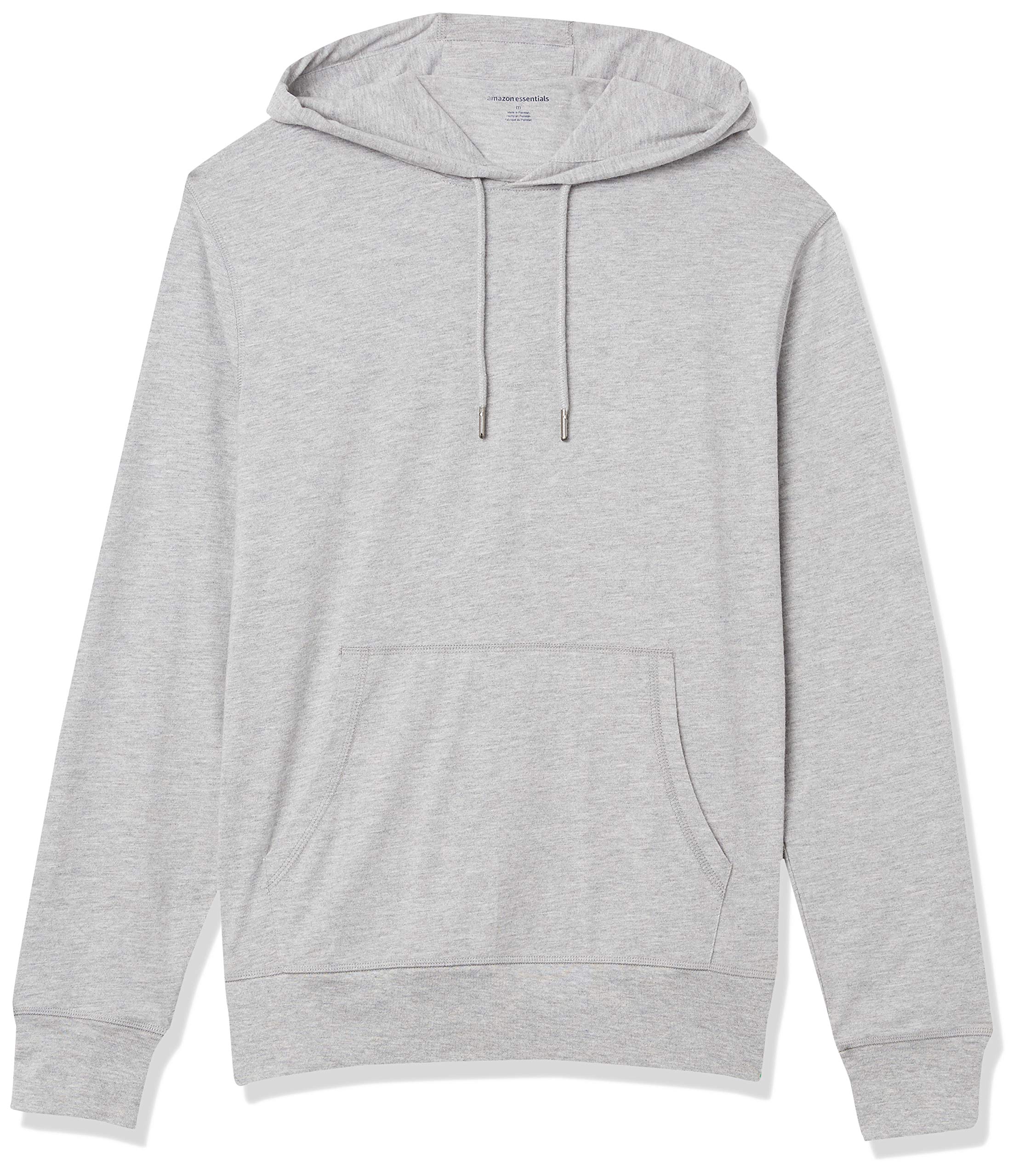 Amazon Essentials Men's Lightweight Jersey Pullover Hoodie - Soft Casual Zip Up Sweatshirt for Gym, Running & Everyday Wear