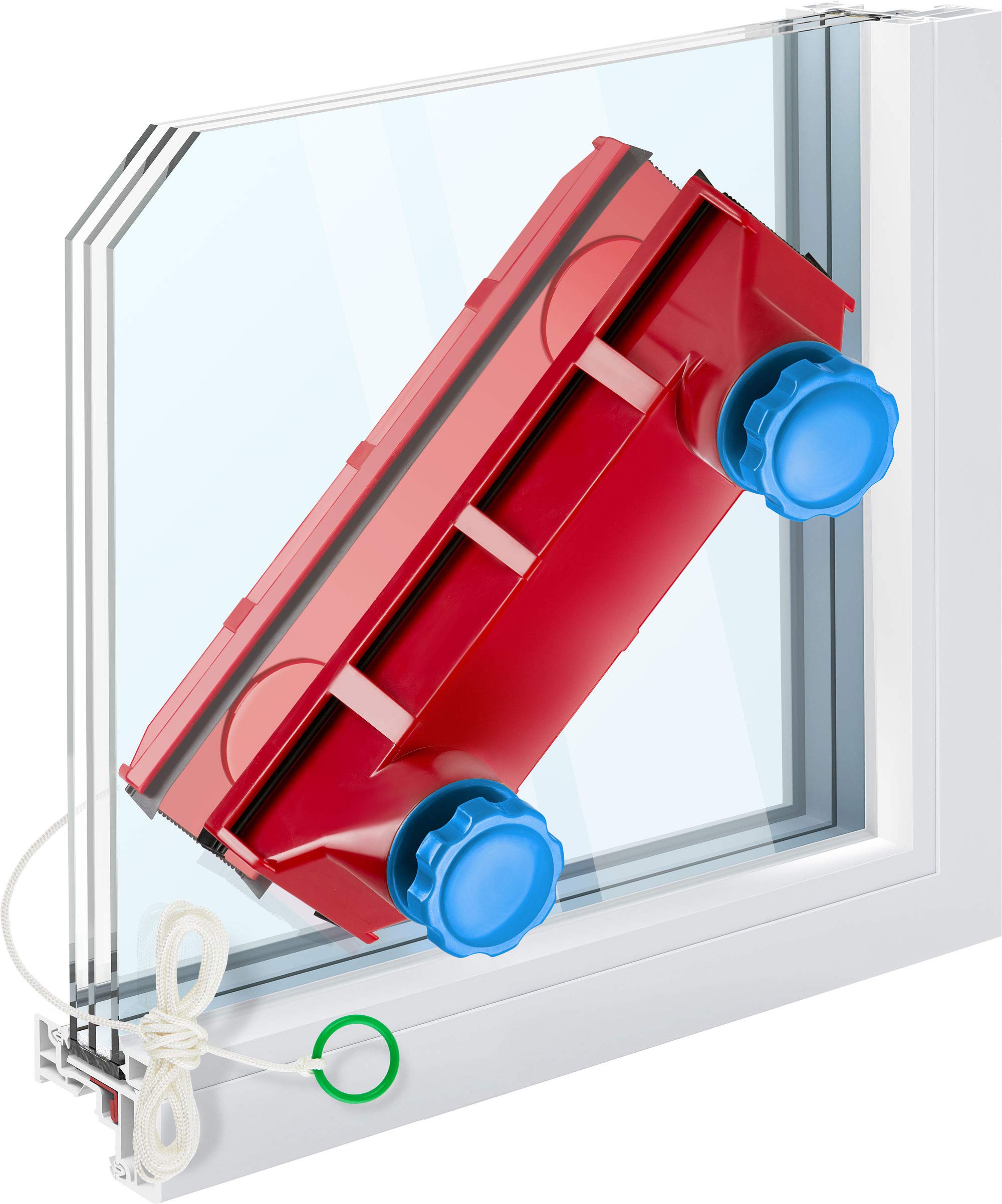 Tyroler Bright Tools Magnetic Window Cleaner with 6 Microfiber Cloths - Adjustable Magnet Force for Single/Double Glazed Windows (0.1