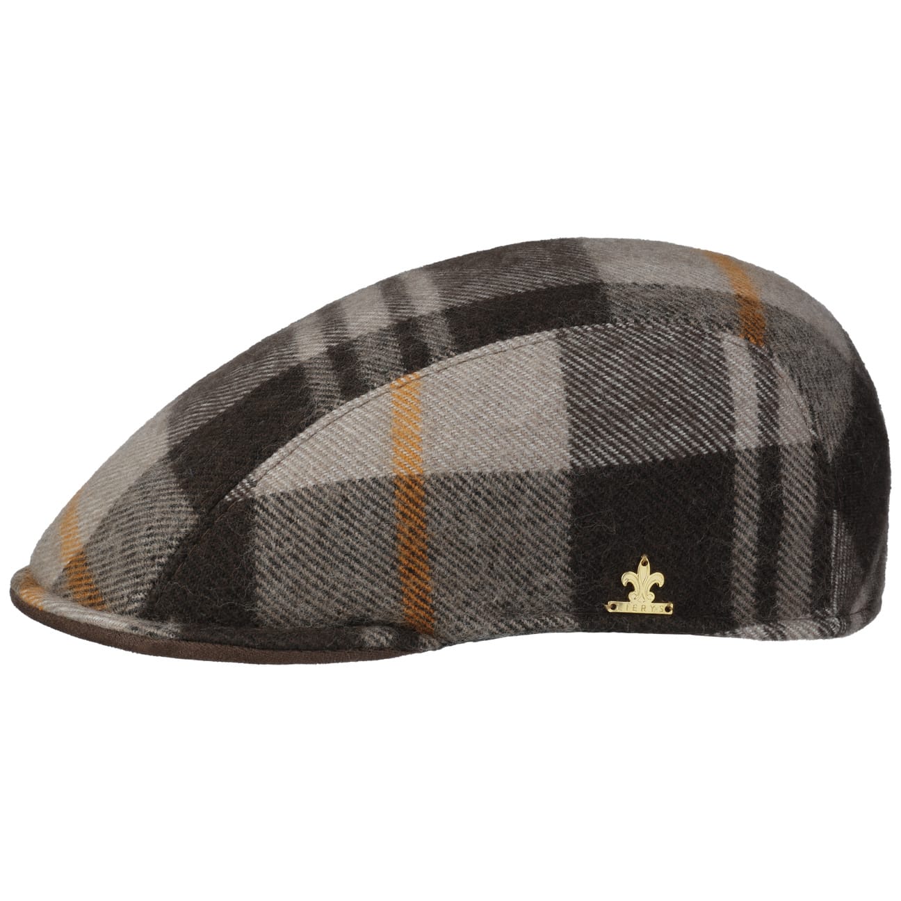 Lierys Wool Check Flat Cap for Men - Classic British Style Winter Hat for Outdoor Activities, Hiking, and Casual Wear