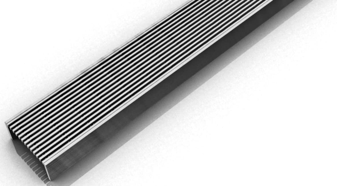 Infinity Drain FXAS 6532 BK - Premium Stainless Steel Shower Drain with Square Grate - Bathroom Drainage System for Modern Showers and Wet Rooms
