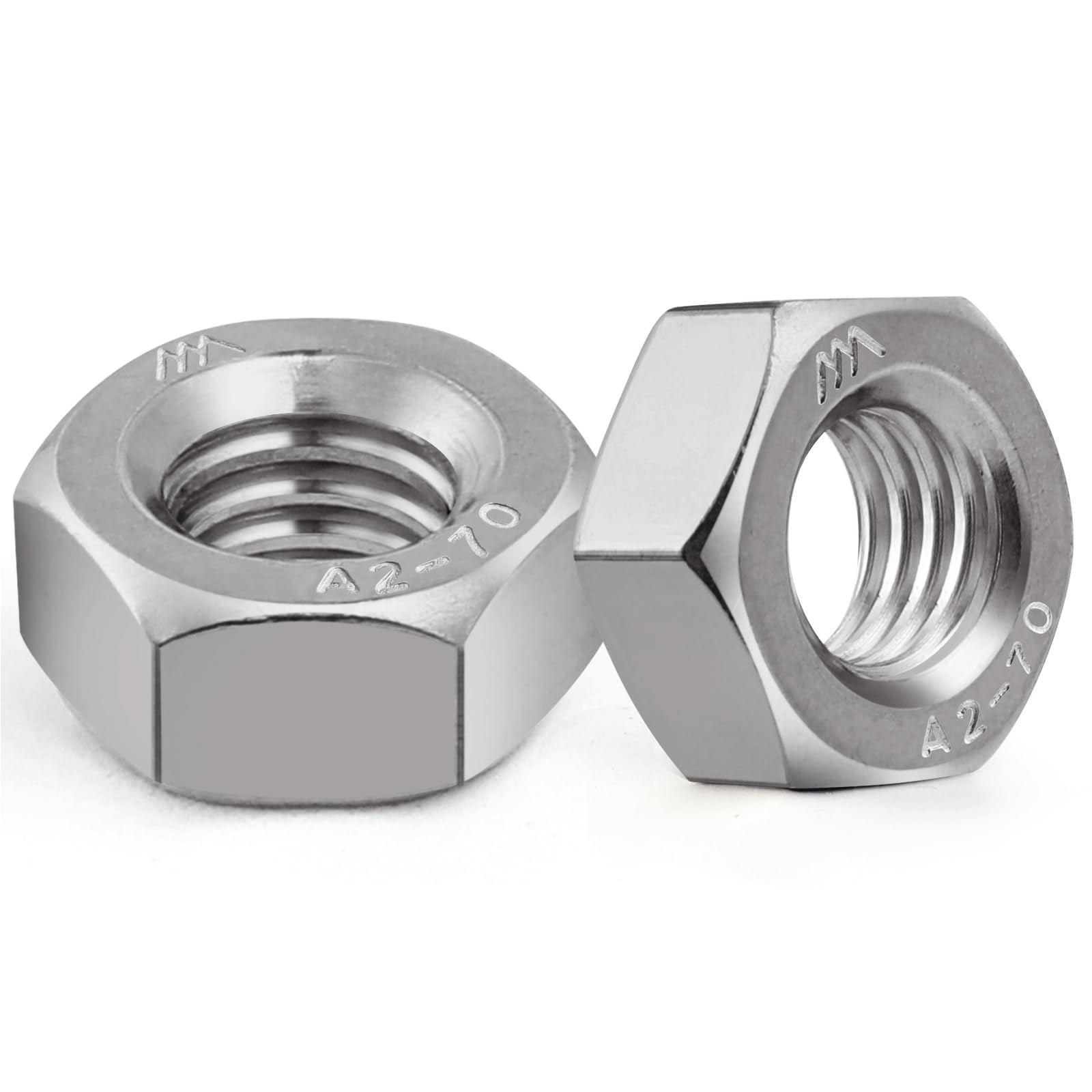 150pcs M6-1 Hex Nuts, 304 Stainless Steel 18-8 External Hex Nut M6x1, Metric Hex Machine Screw Nuts - Corrosion Resistant Hardware Fasteners for DIY, Automotive & Industrial Applications (VG01315)