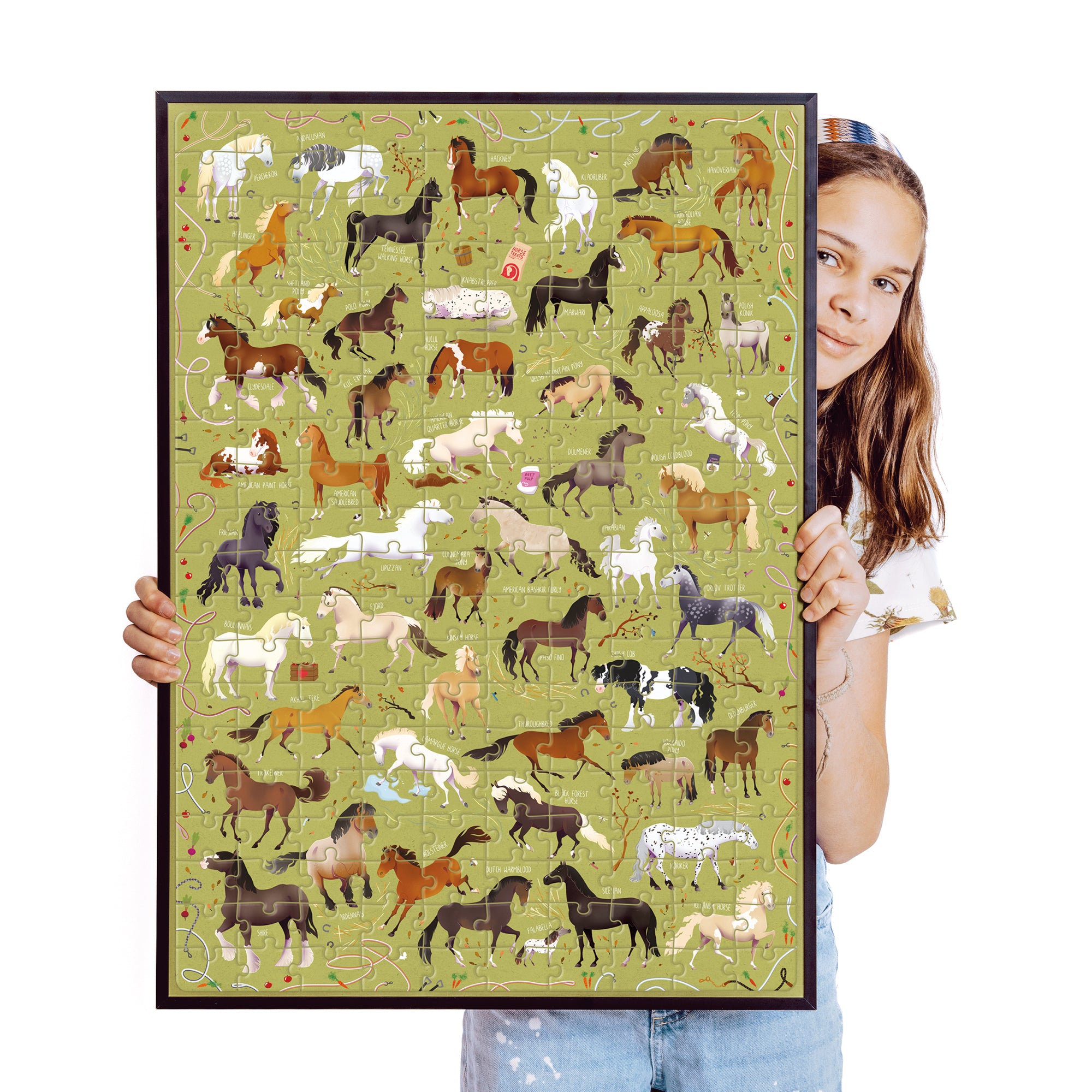 Banana Panda Puzzlove Horses 200-Piece Jigsaw Puzzle for Kids - Fun Animal Puzzle Game for Family Bonding & Early Learning Activities