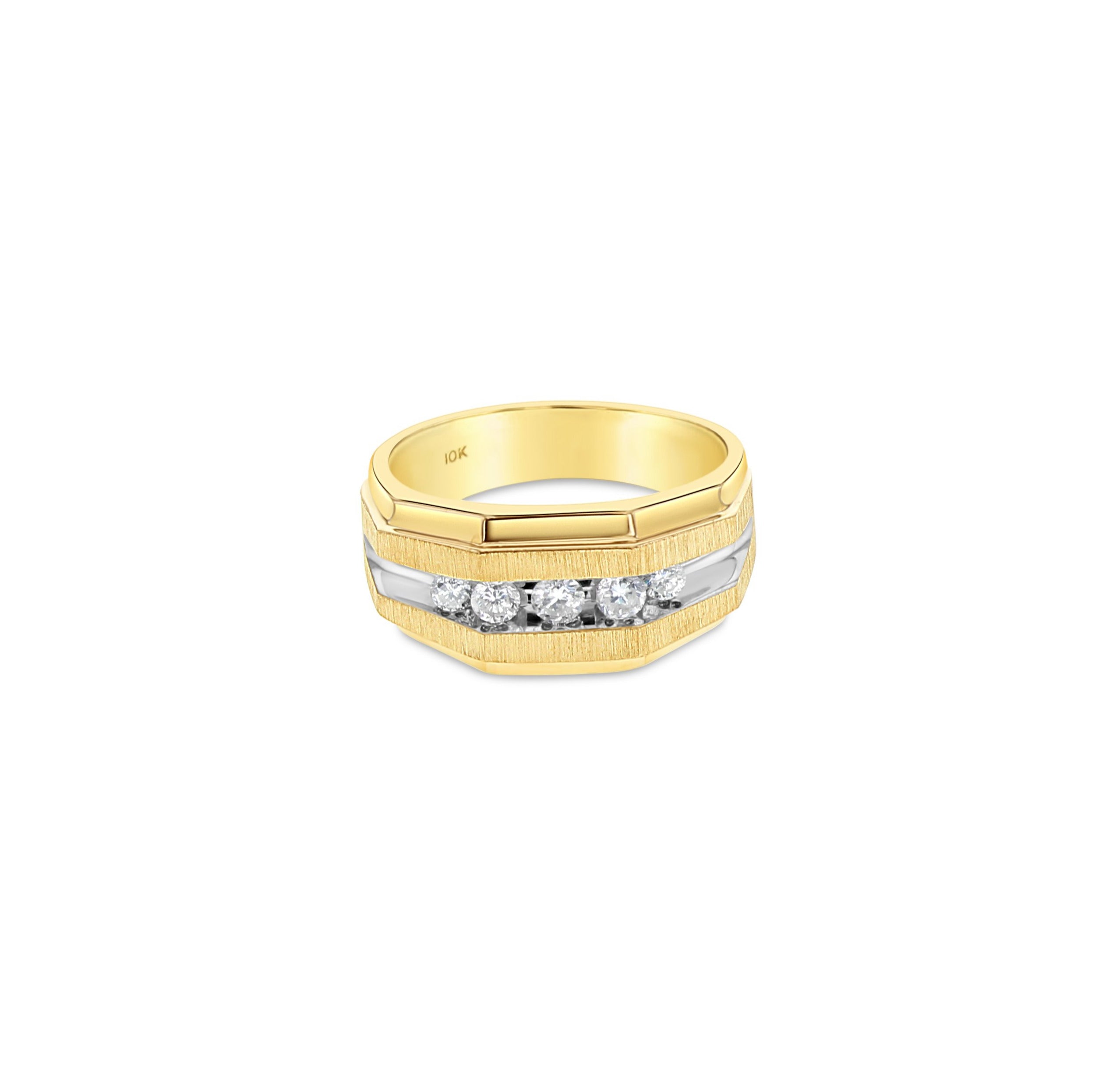 10k Yellow Gold Diamond Wedding Band with Satin Finish - 0.50cttw, Elegant Bridal Ring for Women, Perfect for Engagement, Anniversary & Special Occasions