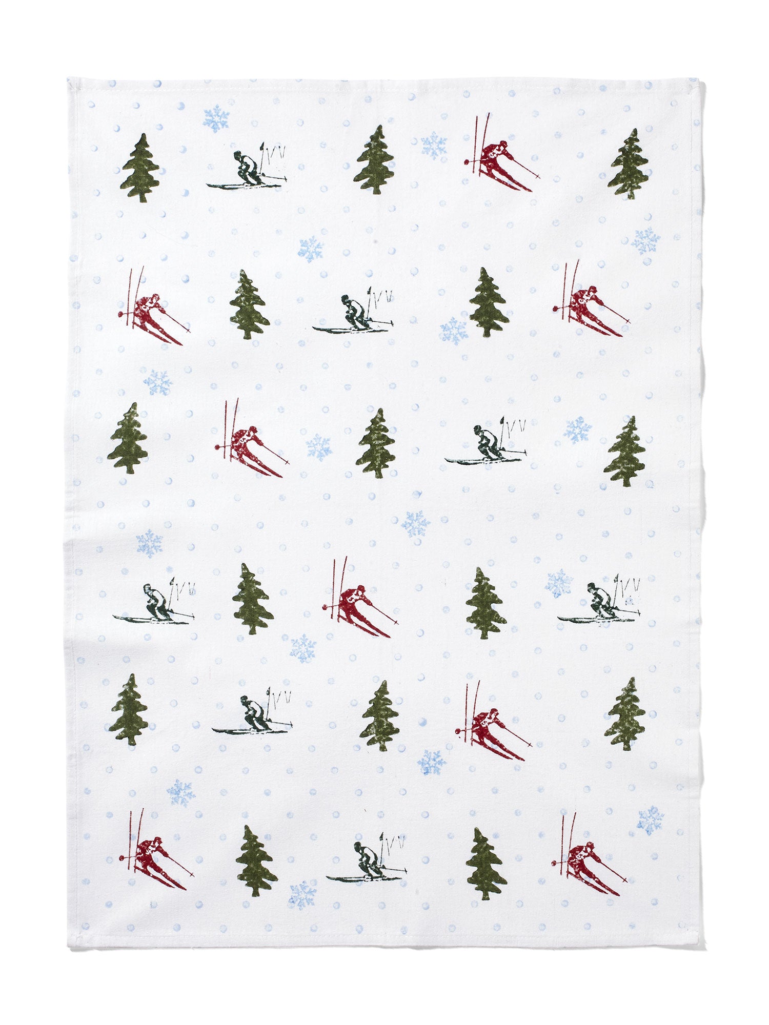 Premium Skier Tea Towel 955 0412 - Absorbent Cotton Kitchen Towel for Drying Dishes, Cleaning Countertops - Perfect for Ski Lodge, Cabin, and Winter-Themed Home Decor
